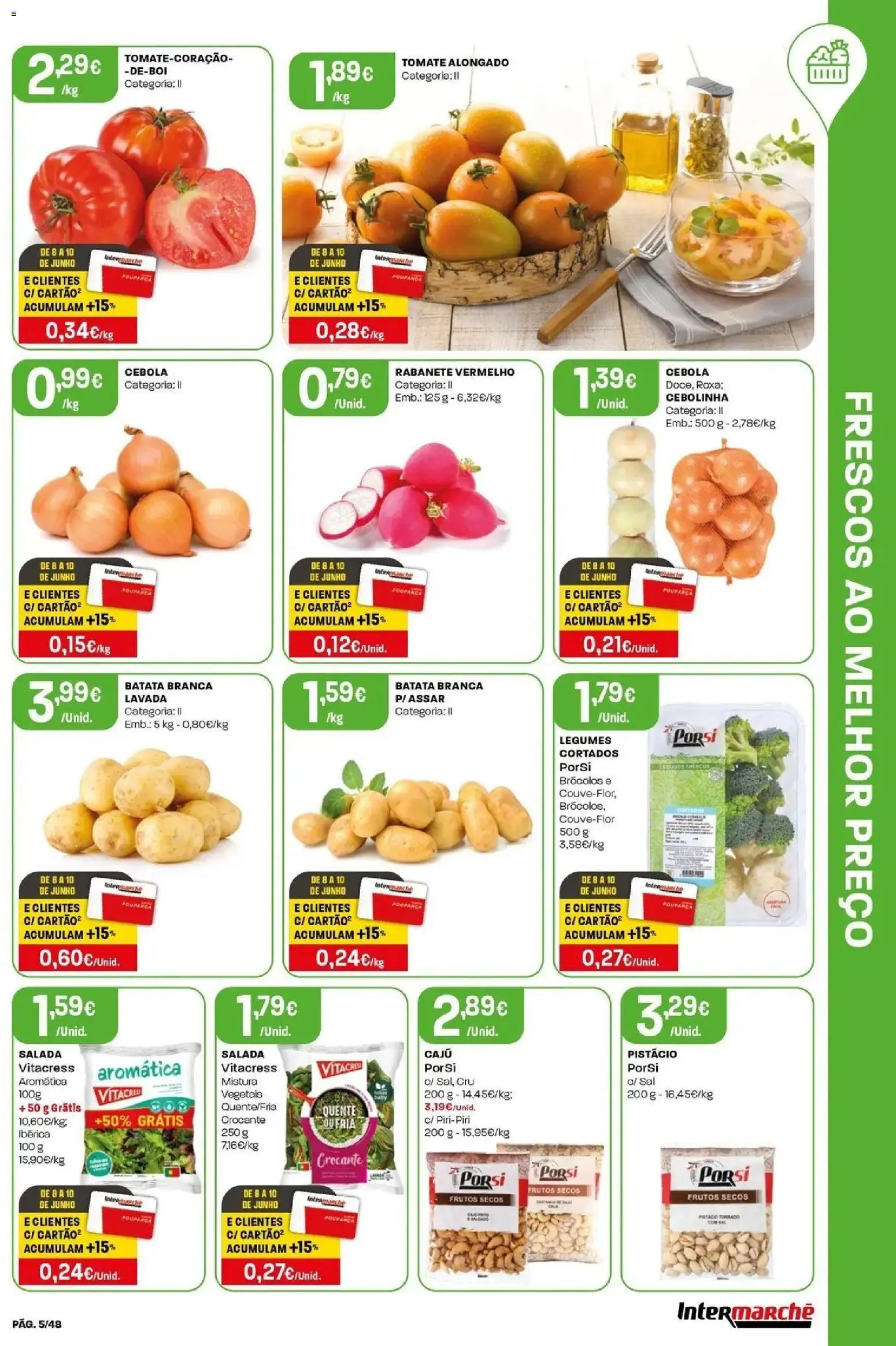 Intermarché - Isto é que são preços BAIXOS! │ válido de 04.06.2026 | Página: 5 | Produtos: Brócolos, Batata, Tomate, Salada