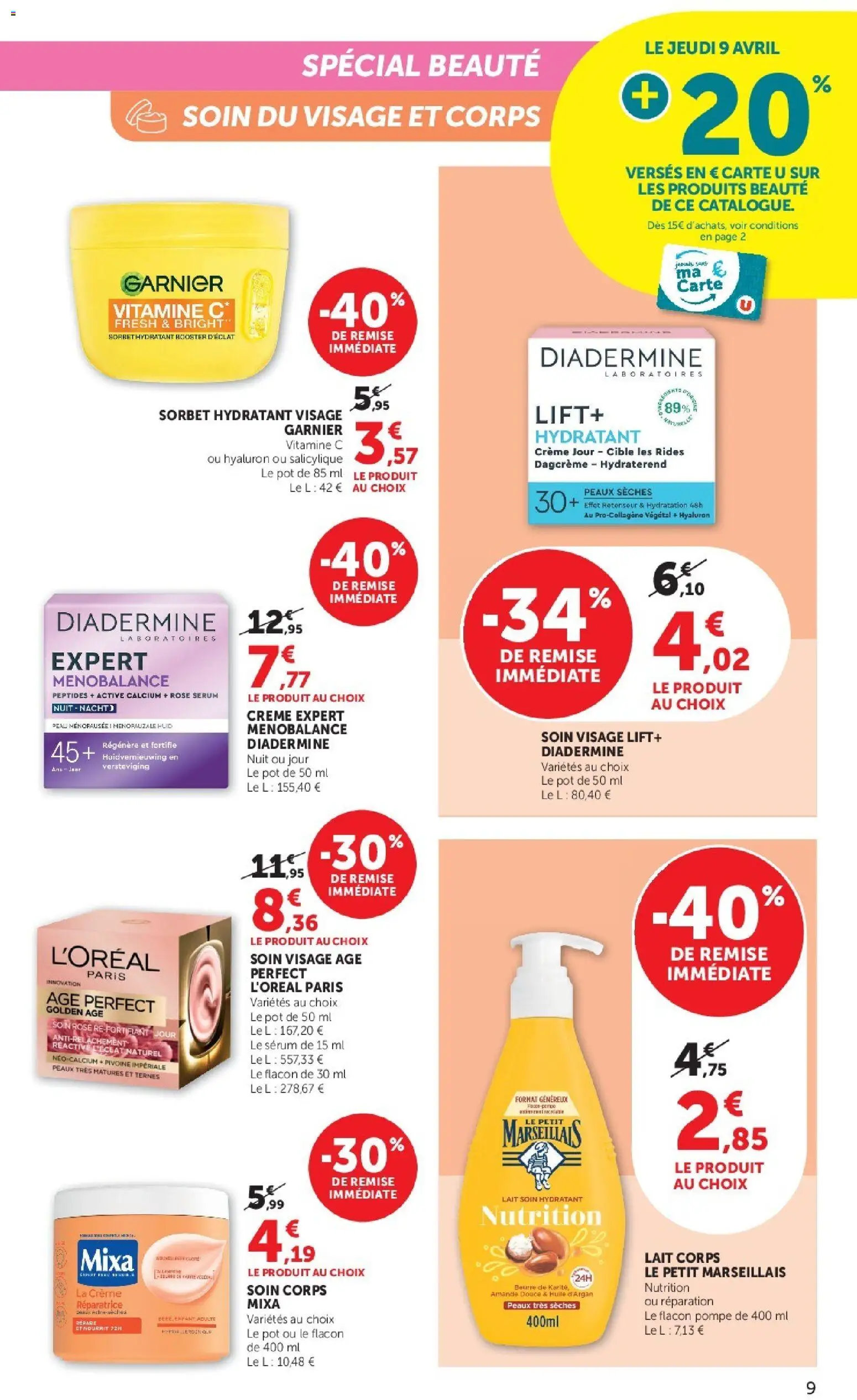 {H1} | Page: 9 | Produits: Amande, Serum, Produits beauté, Beurre