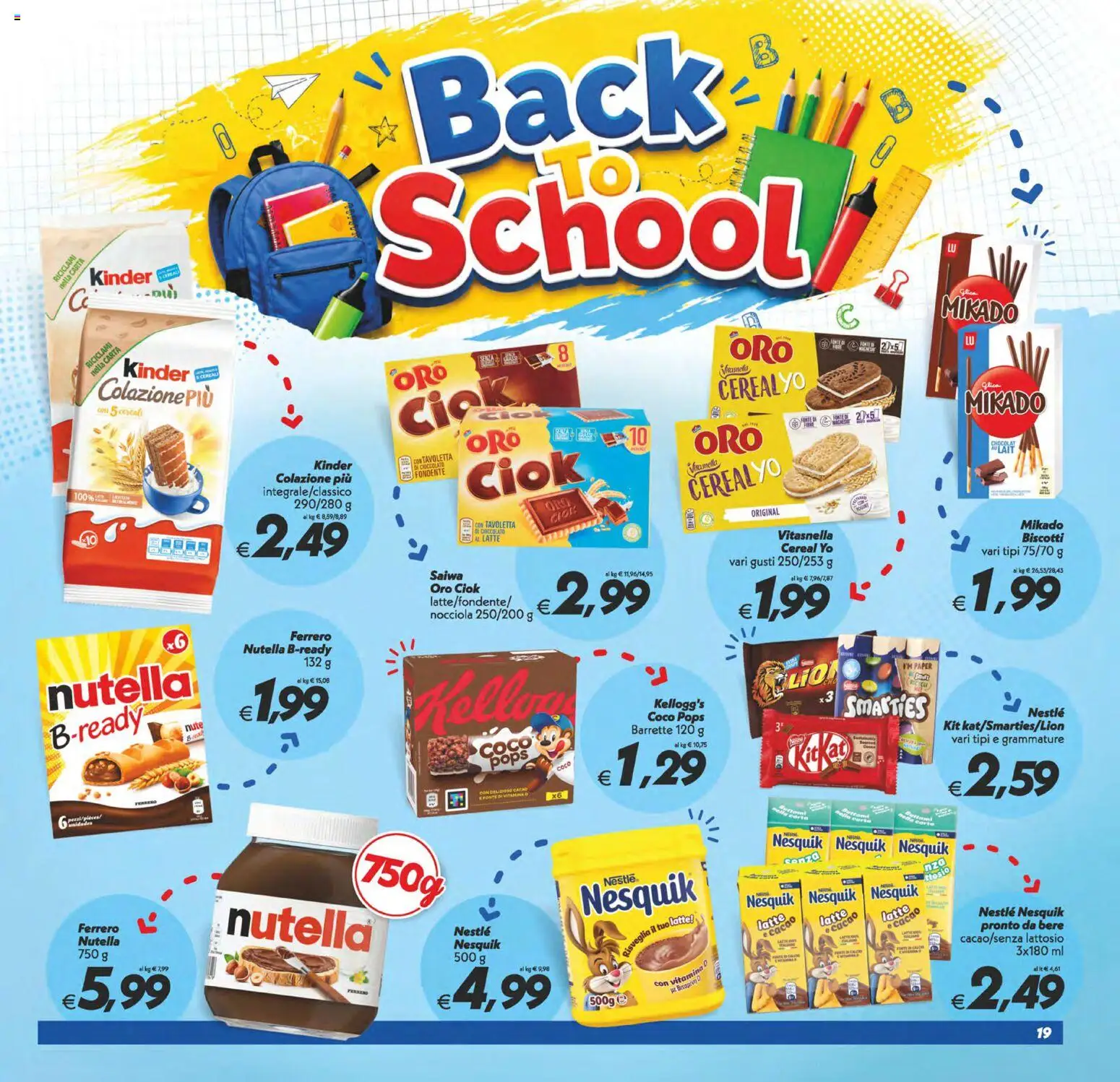 Volantino SuperConveniente del 11/09/2026 | Pagina: 19 | Prodotti: Biscotti, Nutella, Cacao, Tavoletta