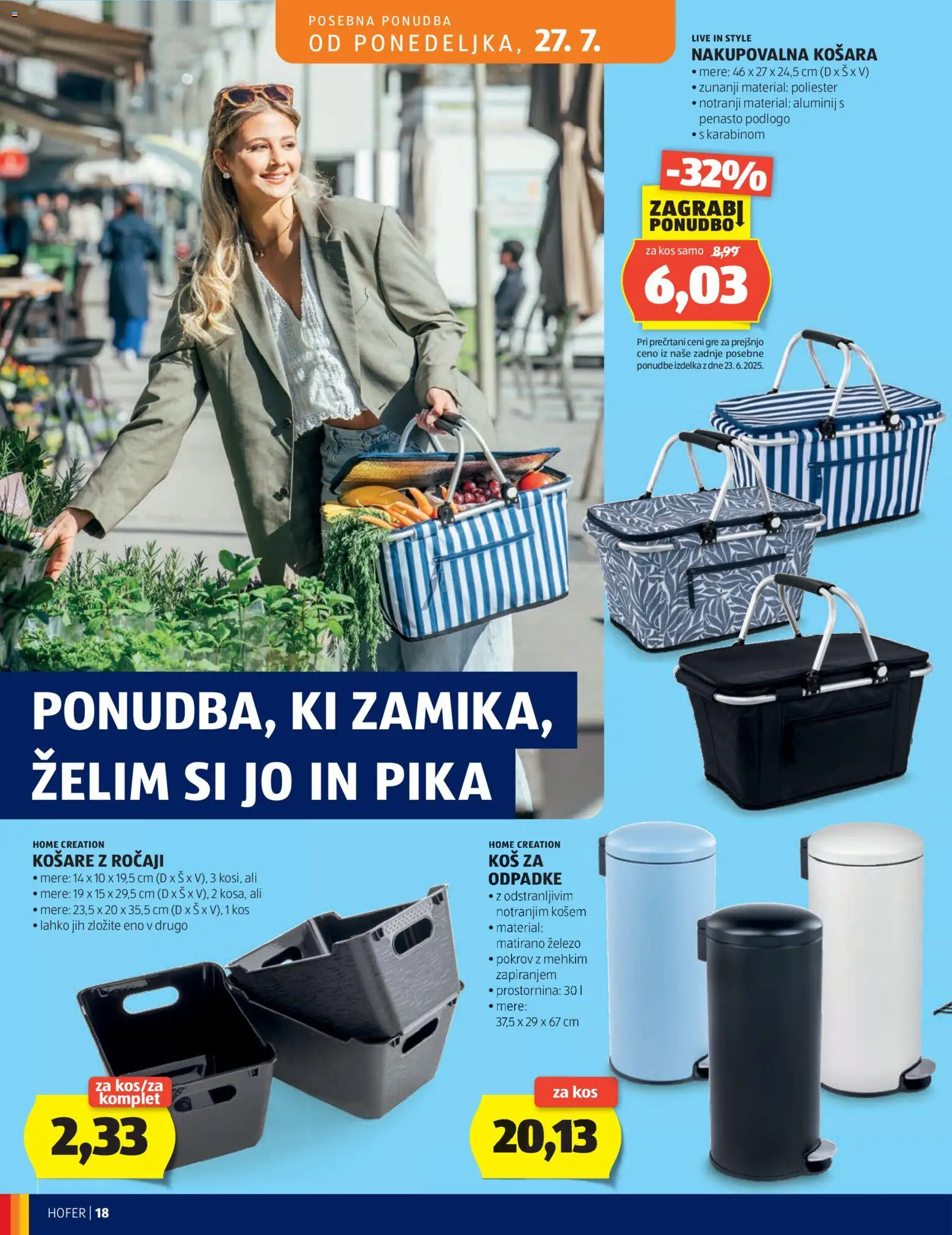 Hofer SI katalog | vrijedi od 22.07.2026 | Stranica: 18 | Proizvodi: Košara, Košare