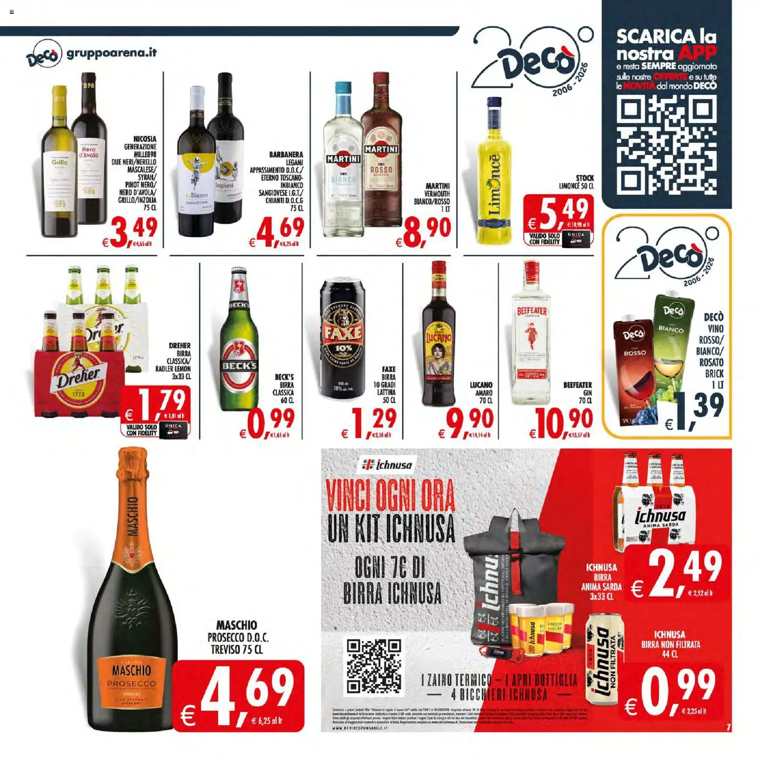 Volantino Decò del 21/08/2026 | Pagina: 9 | Prodotti: Martini, Bottiglia, Amaro, Birra Ichnusa