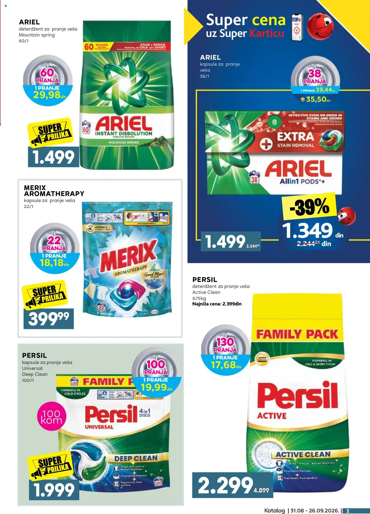 Idea katalog - važi od 31.08.2026 | Strana: 3 | Proizvode: Deterdžent, Ariel, Kapsule za pranje veša, Persil