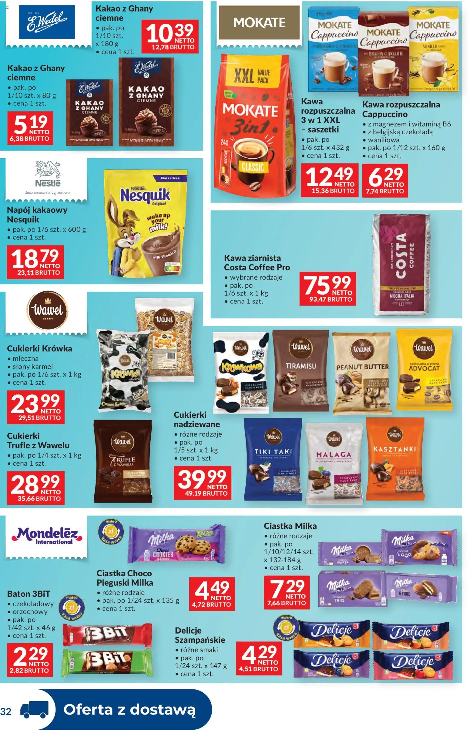 Makro gazetka - Dystrybucja do sklepów od 07.07.2026 | Strona: 32 | Produkty: Kawa ziarnista, Kawa rozpuszczalna, Tiramisu, Kawa