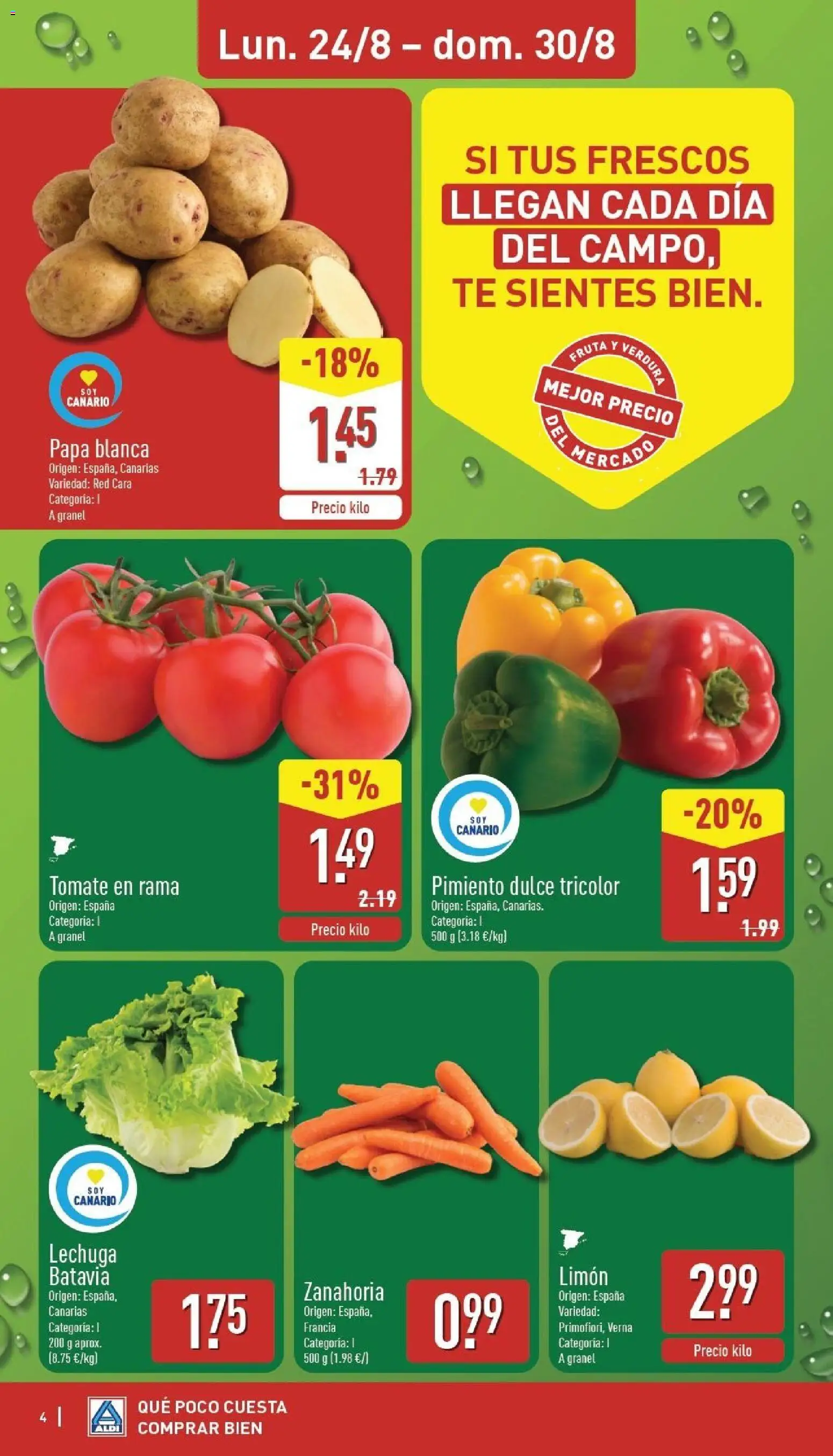 Aldi folleto Canarias │ válido desde el 24/08/2026 | Página: 4 | Productos: Dulce, Fruta, Limón, Pimiento