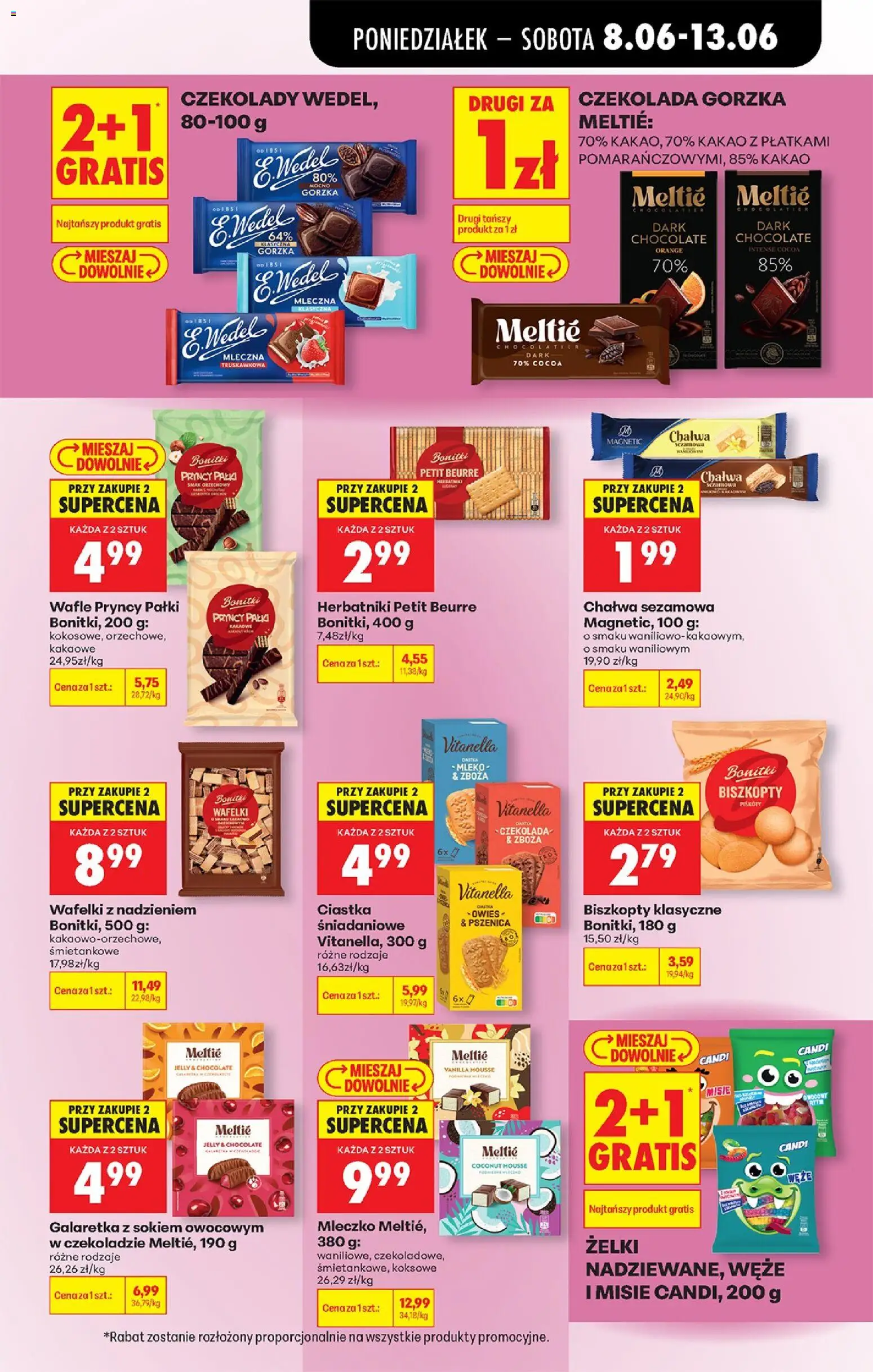 Biedronka gazetka od poniedziałku od 08.06.2026 | Strona: 69 | Produkty: Kakao, Mleko, Żelki, Czekolada