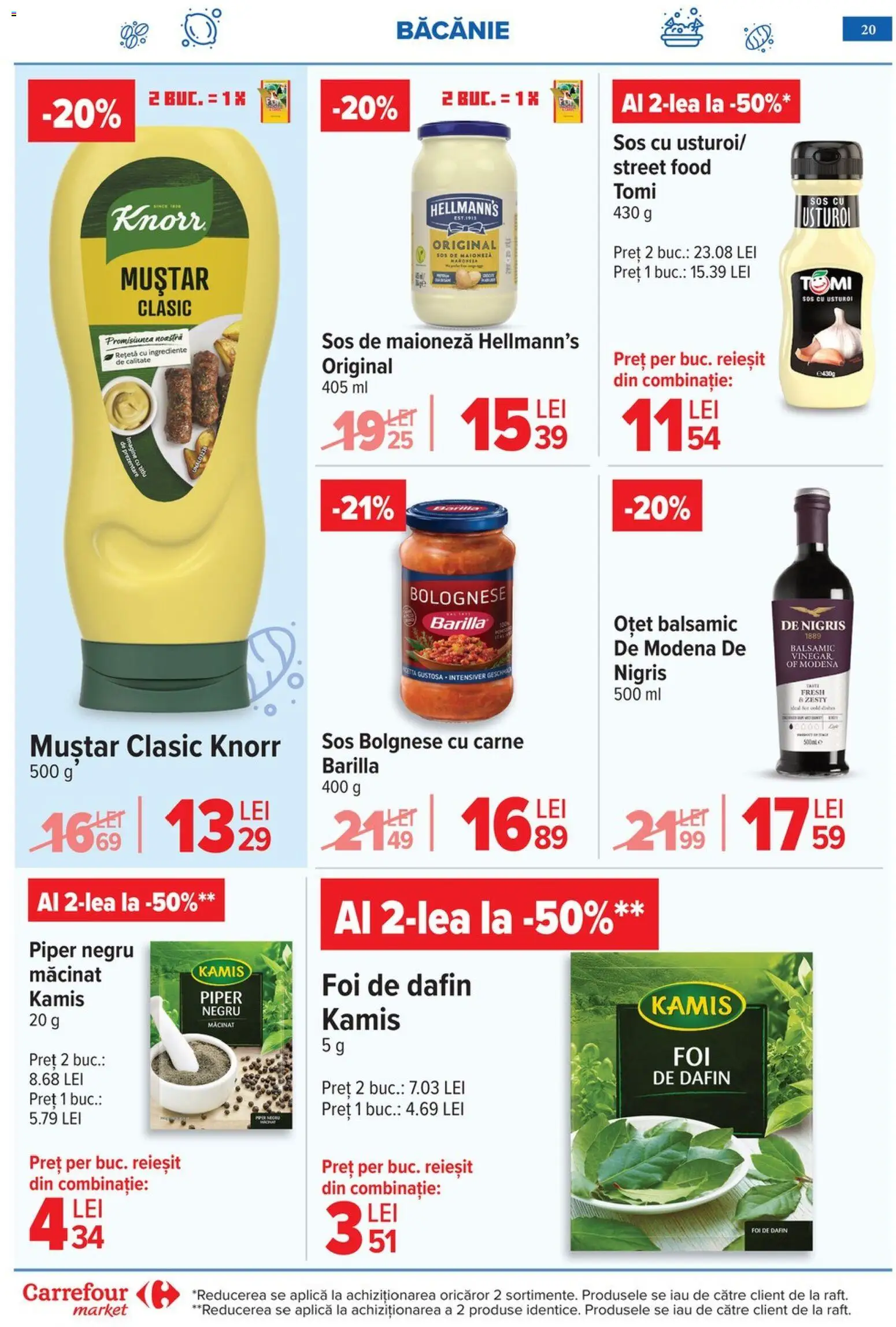 Noul catalog Carrefour – valabil de la 06.05.2026 | Pagină: 23 | Produse: Oțet, Muștar, Maioneză, Piper