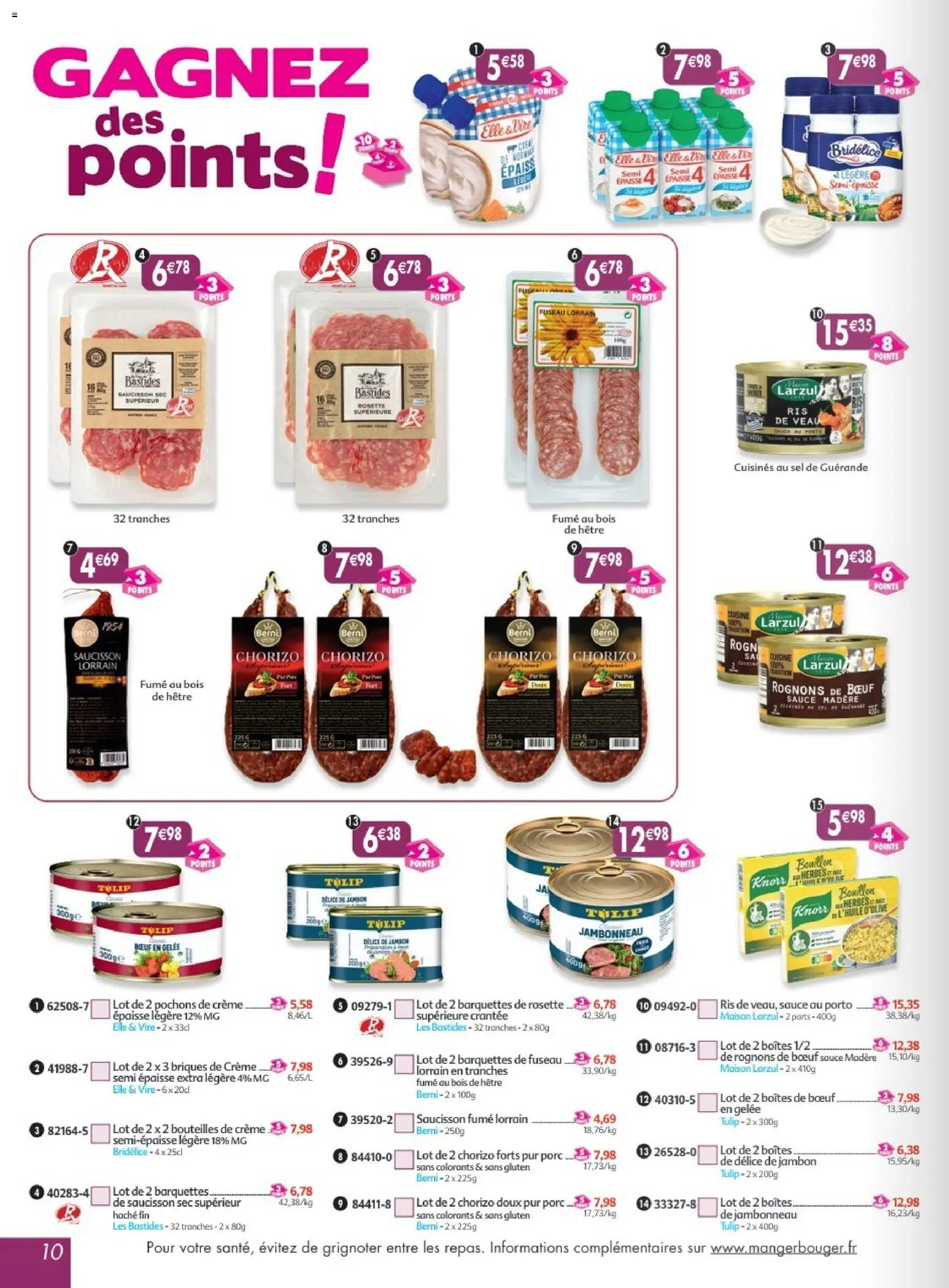 {H1} | Page: 10 | Produits: Chorizo, Saucisson, Porc, Gelée