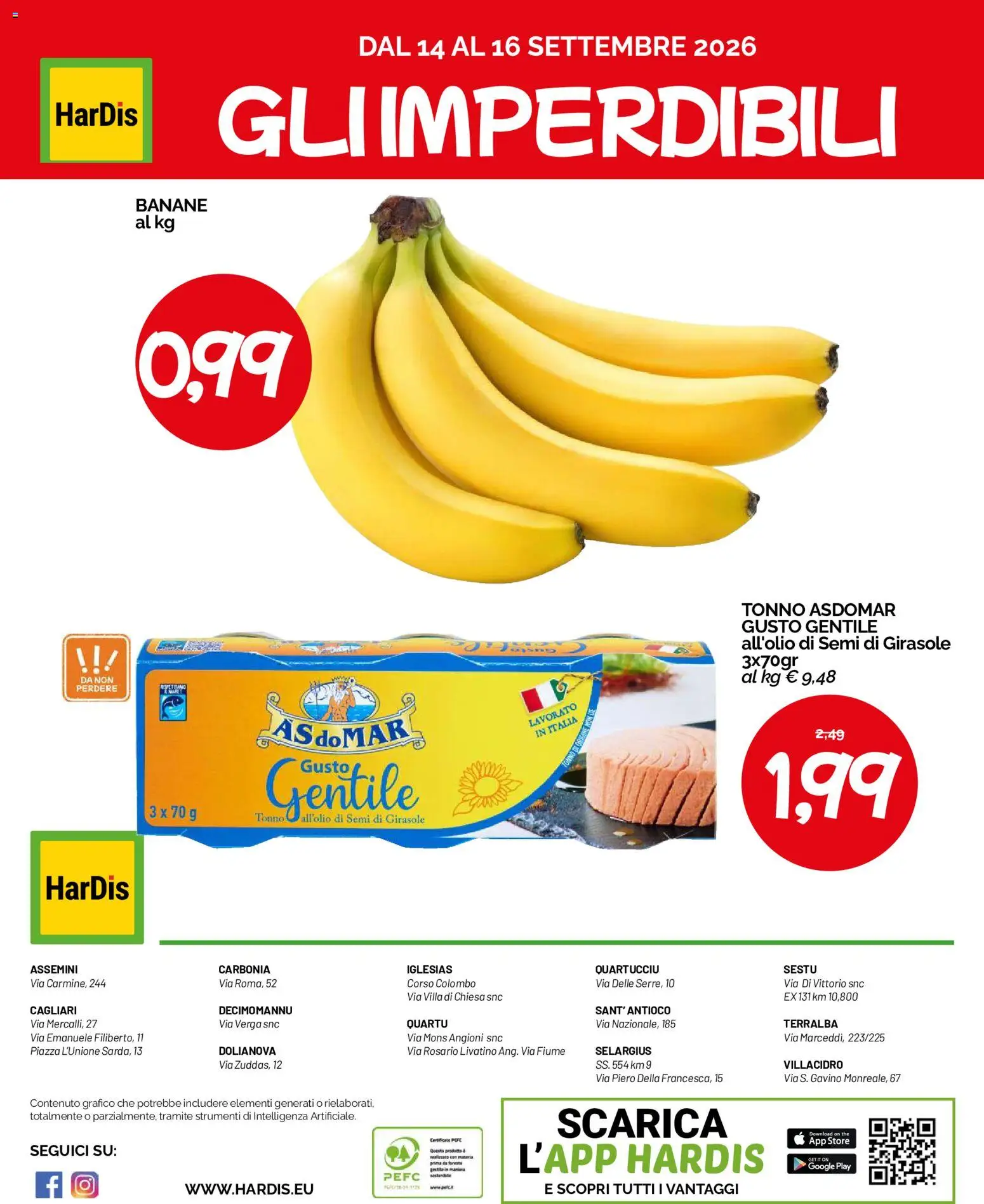 Volantino HarDis del 07/09/2026 | Pagina: 16 | Prodotti: Banane, The, Tonno, Semi di girasole