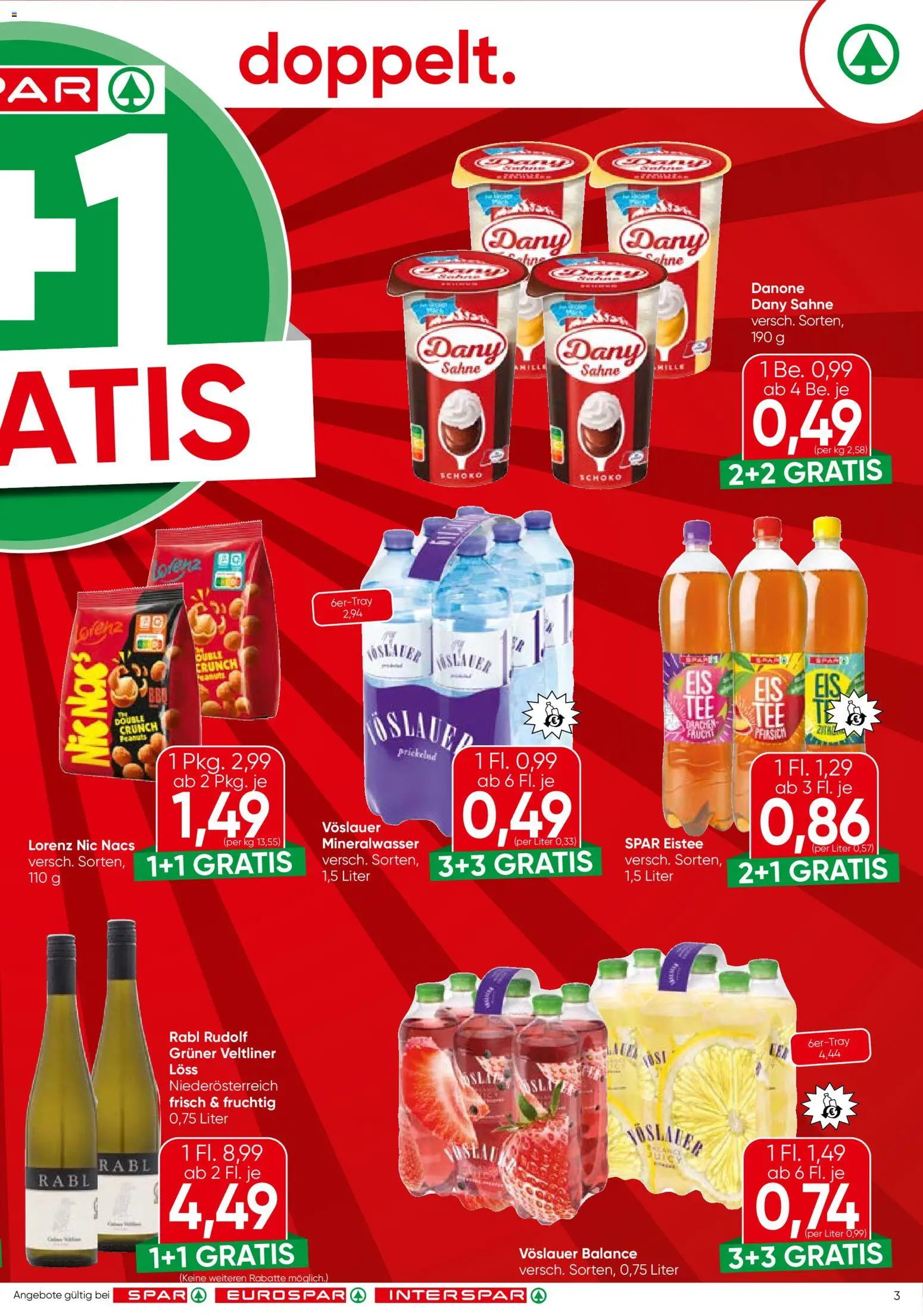 Spar Flugblatt - Tirol gültig ab 18.06.2026 | Seite: 3 | Produkte: Sahne