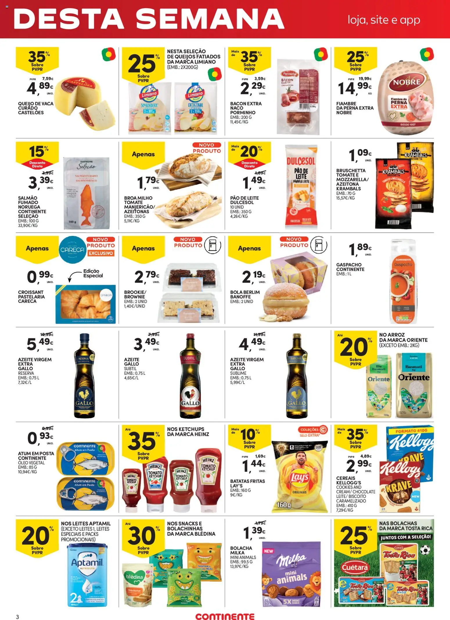 Continente Fim de Semana à Continente │ válido de 29.05.2026 | Página: 3 | Produtos: Bacon, Leite, Arroz, Milho