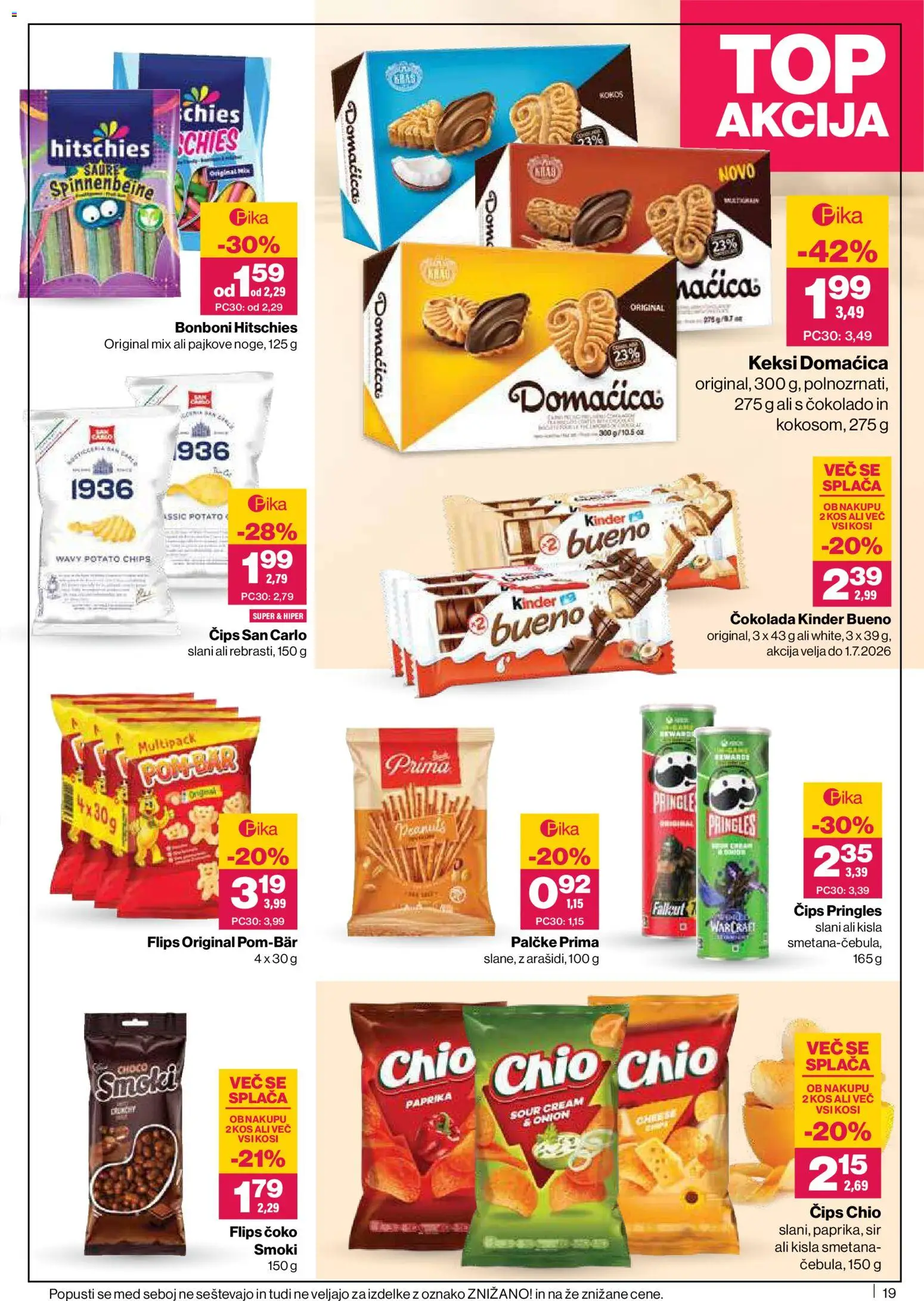 Novi Mercator katalog ponudbe – veljaven od 18.06.2026 | Stran: 19 | Izdelki: Bonboni, Flips, Kisla smetana, Smetana