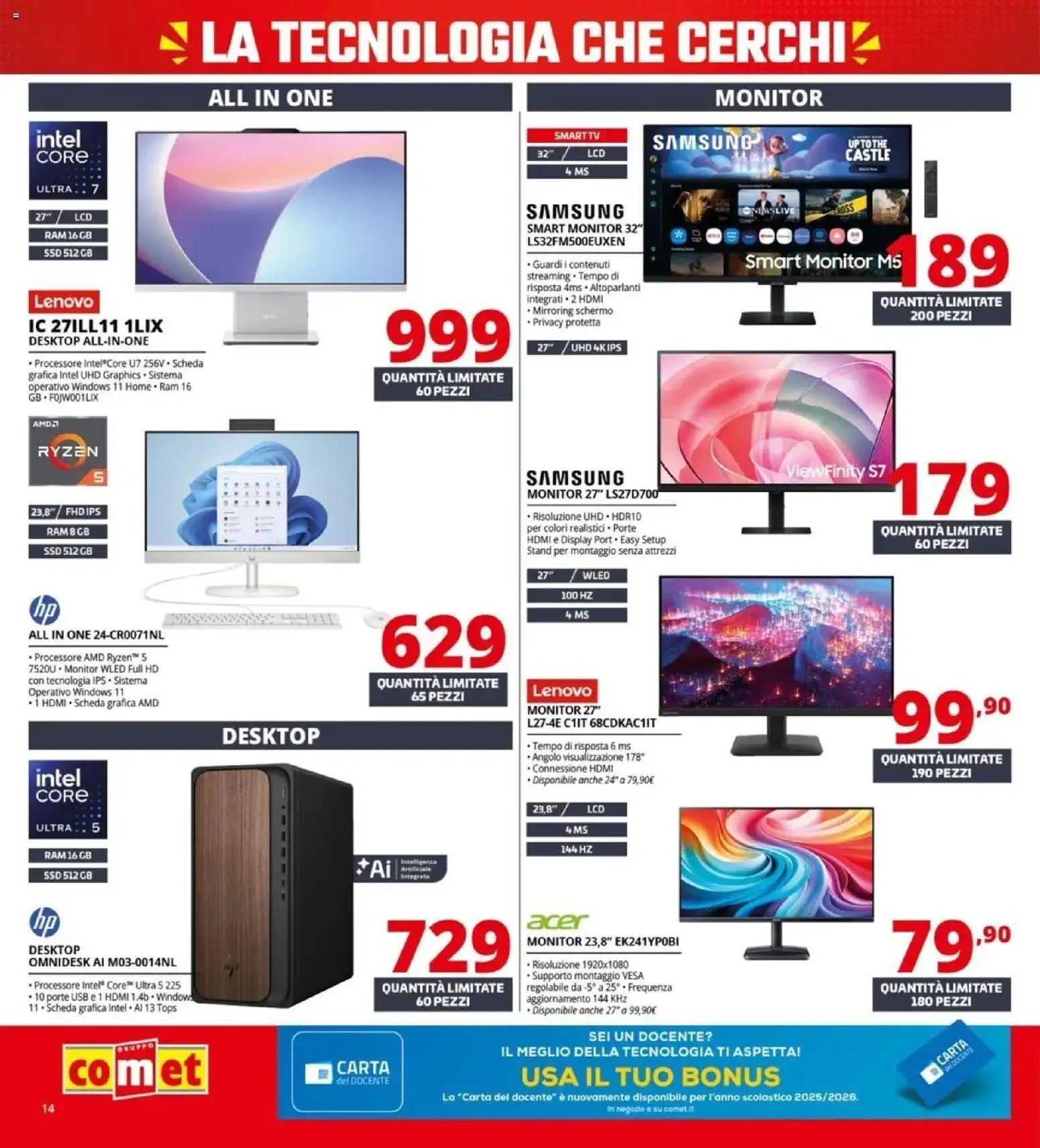 Nuovo Comet volantino dal 24/09/2026 > offerte anteprima 🛍️ | Pagina: 14 | Prodotti: Schermo, Monitor, USB, Samsung