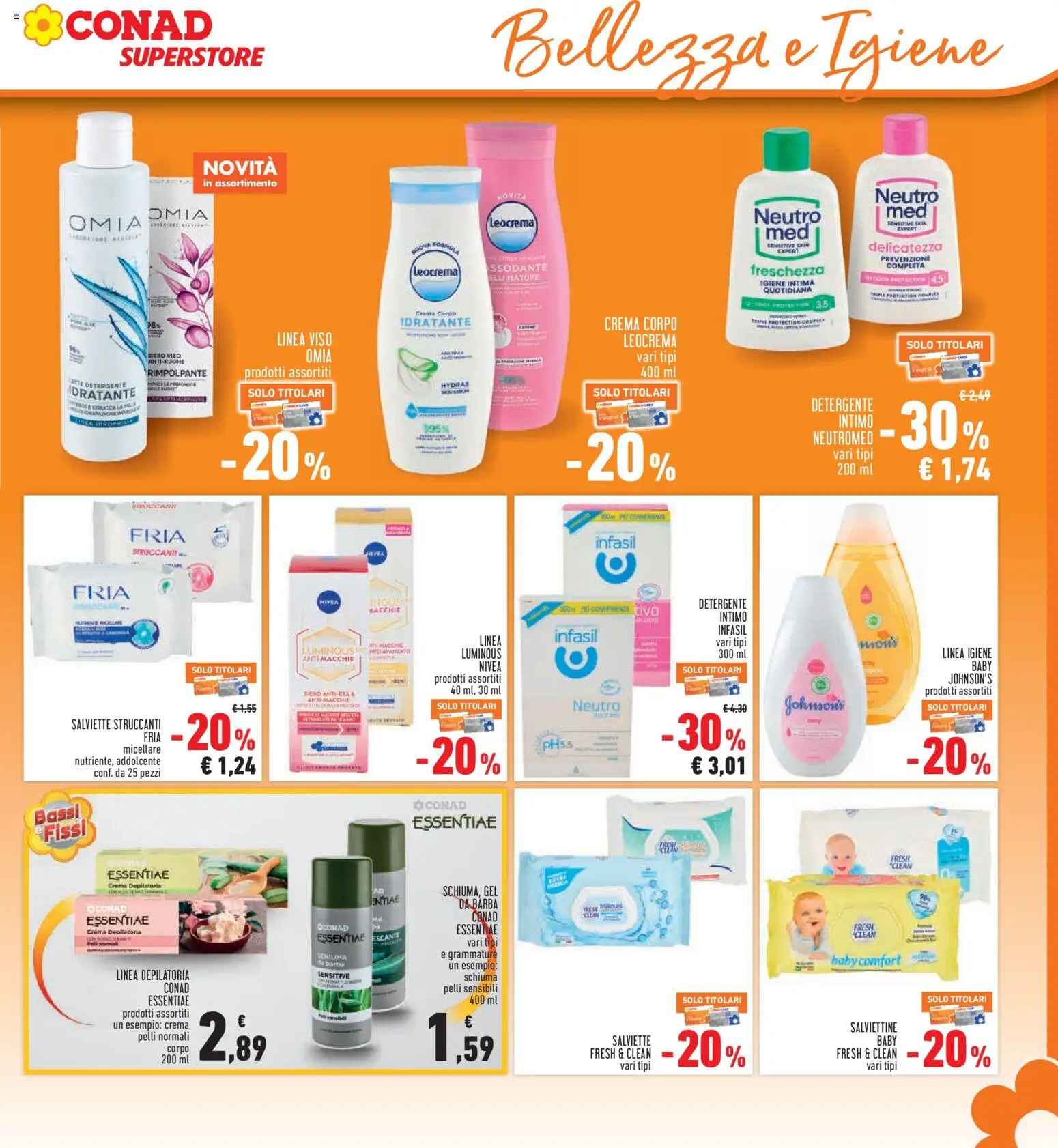 Volantino Conad del 24/09/2026 | Pagina: 21 | Prodotti: Schiuma, Crema, Igiene intima, Latte