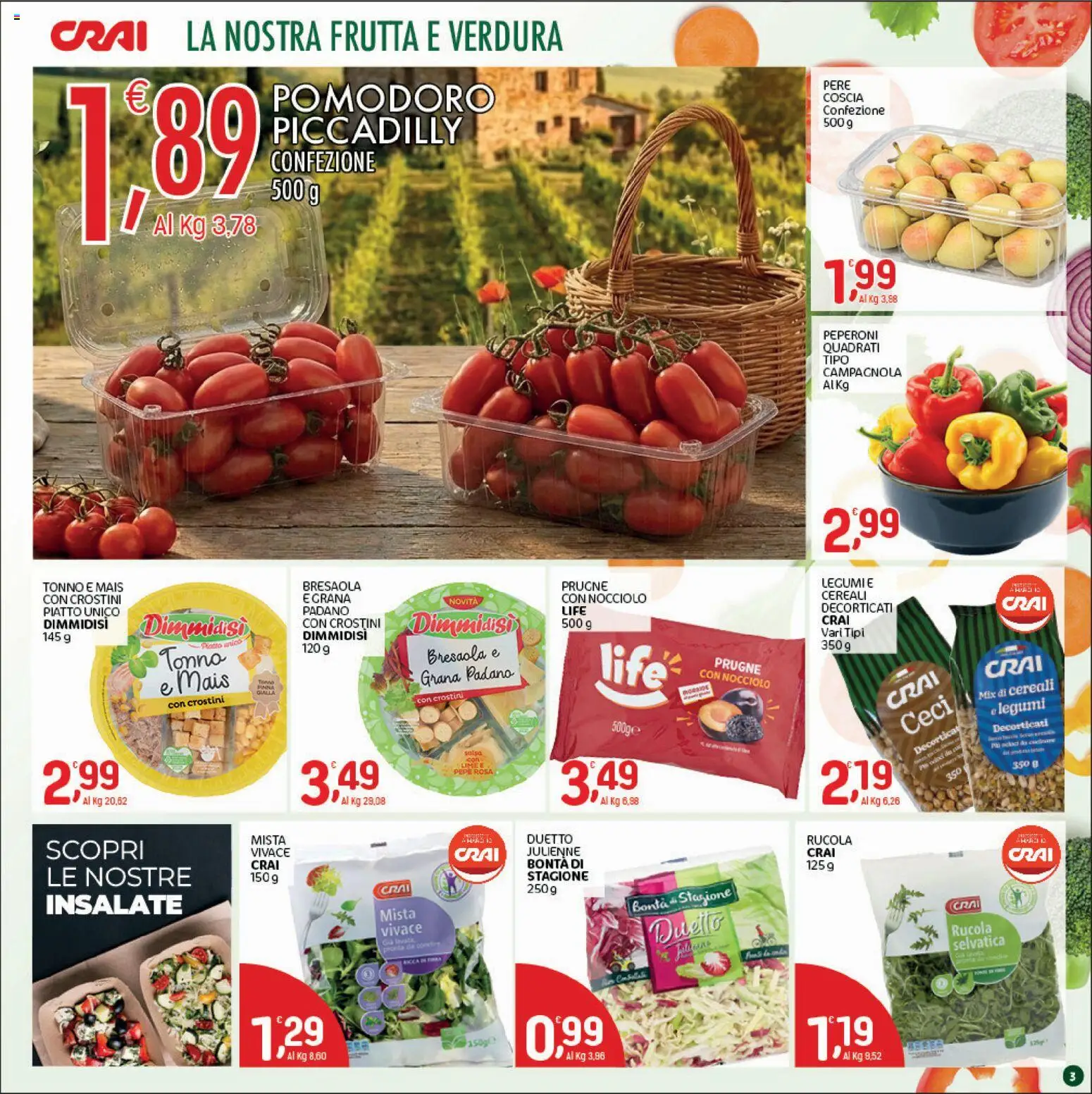Volantino CRAI del 20/08/2026 | Pagina: 3 | Prodotti: Crostini, Tonno, Grana Padano, Mais