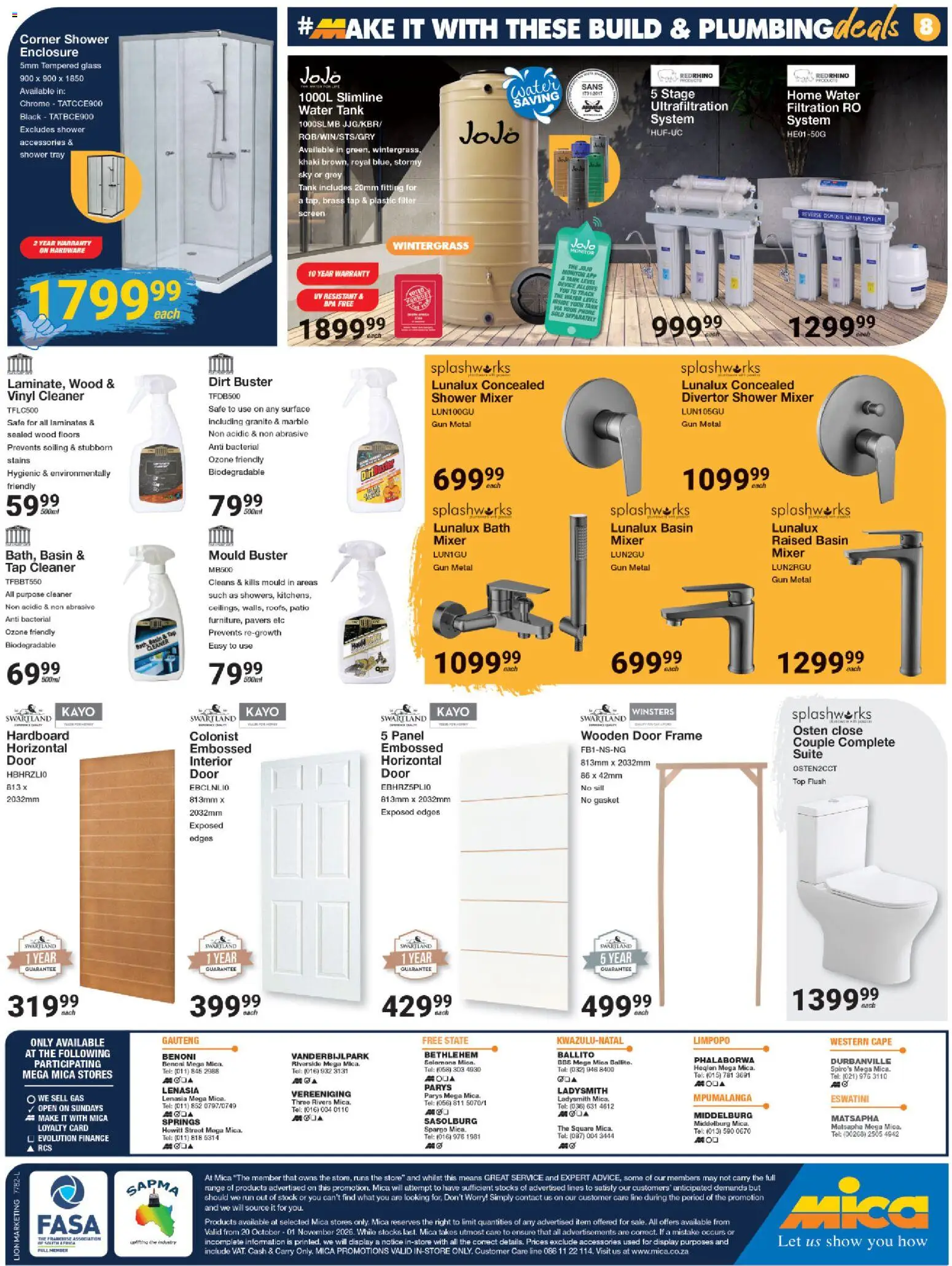 New MICA catalogue – valid from 20/10/2026 | Page: 8 | Products: Bath, Shower, Tap, Water