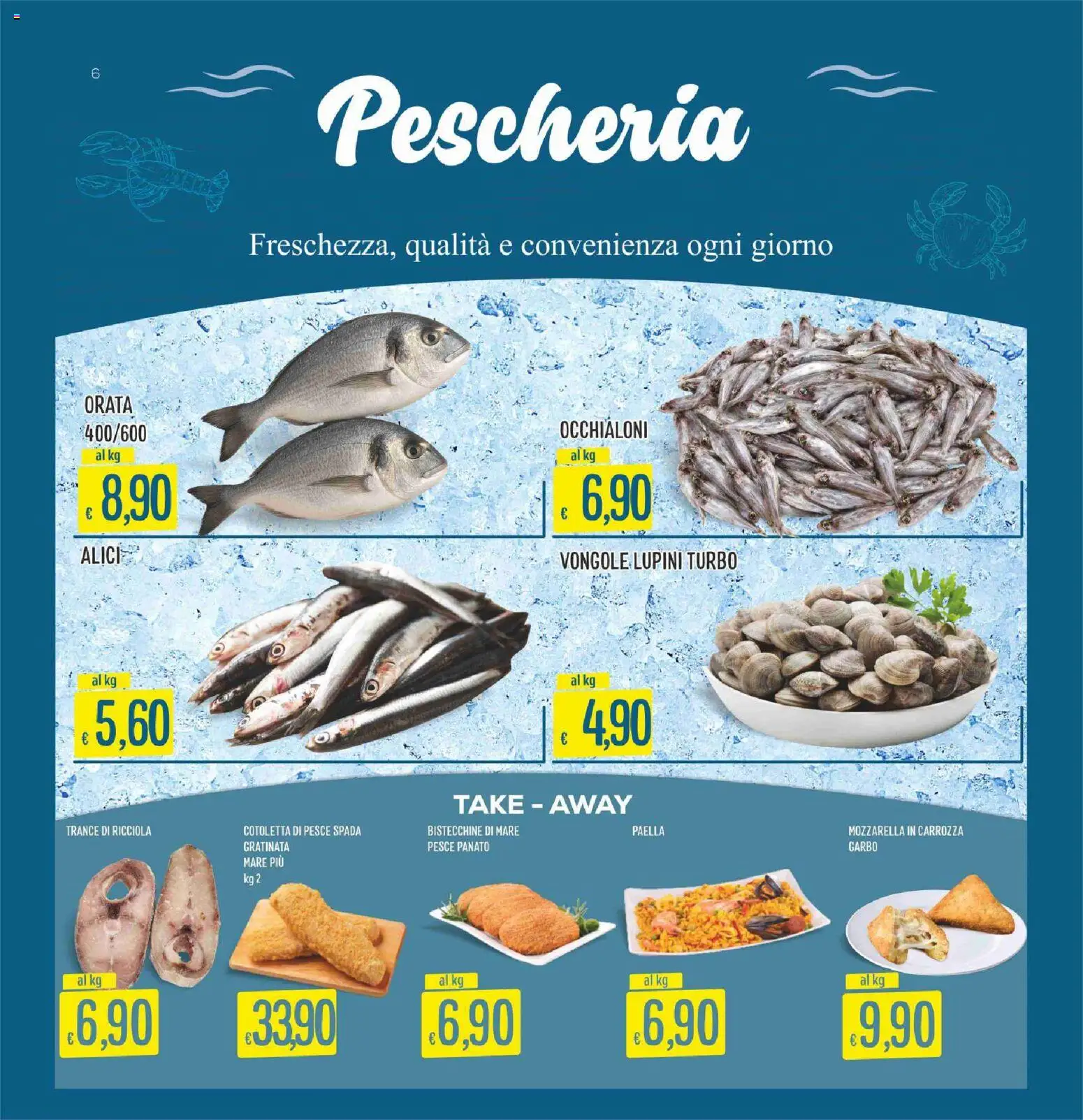 Volantino SISA del 25/06/2026 | Pagina: 6 | Prodotti: Lupini, Pesce, Vongole, Mozzarella