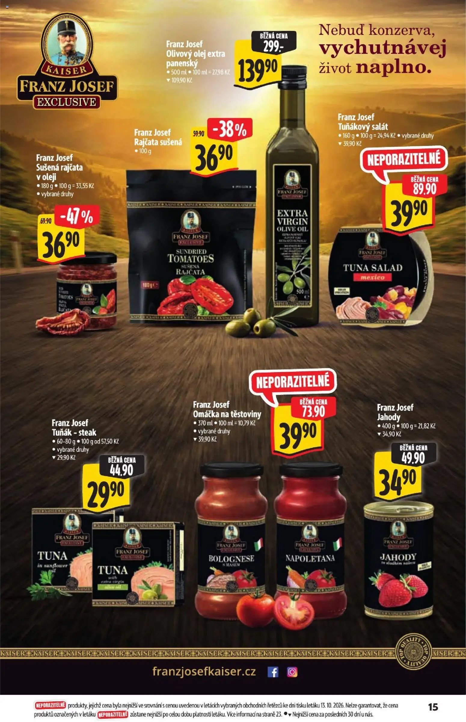 Albert leták - Hypermarket - Nabídka ve značkové kvalitě od 21.10.2026 | Strana: 15 | Produkty: Olivový olej, Olej, Salát, Tuňákový salát