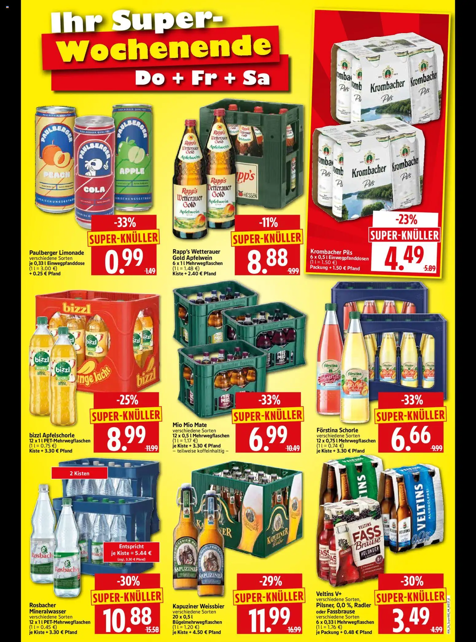 HERKULES Sonderbeilage – gültig ab 25.06.2026 | Seite: 4 | Produkte: Limonade, Mineralwasser, Radler, Veltins