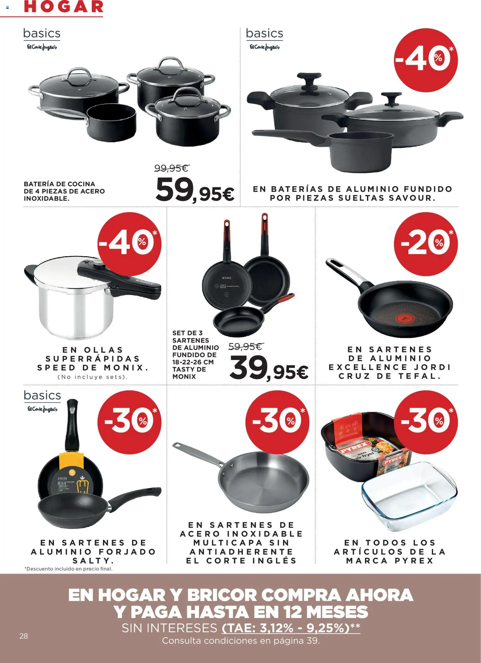 Hipercor catálogo │ válido desde el 15/10/2026 | Página: 28 | Productos: Ollas, Cocina, Batería