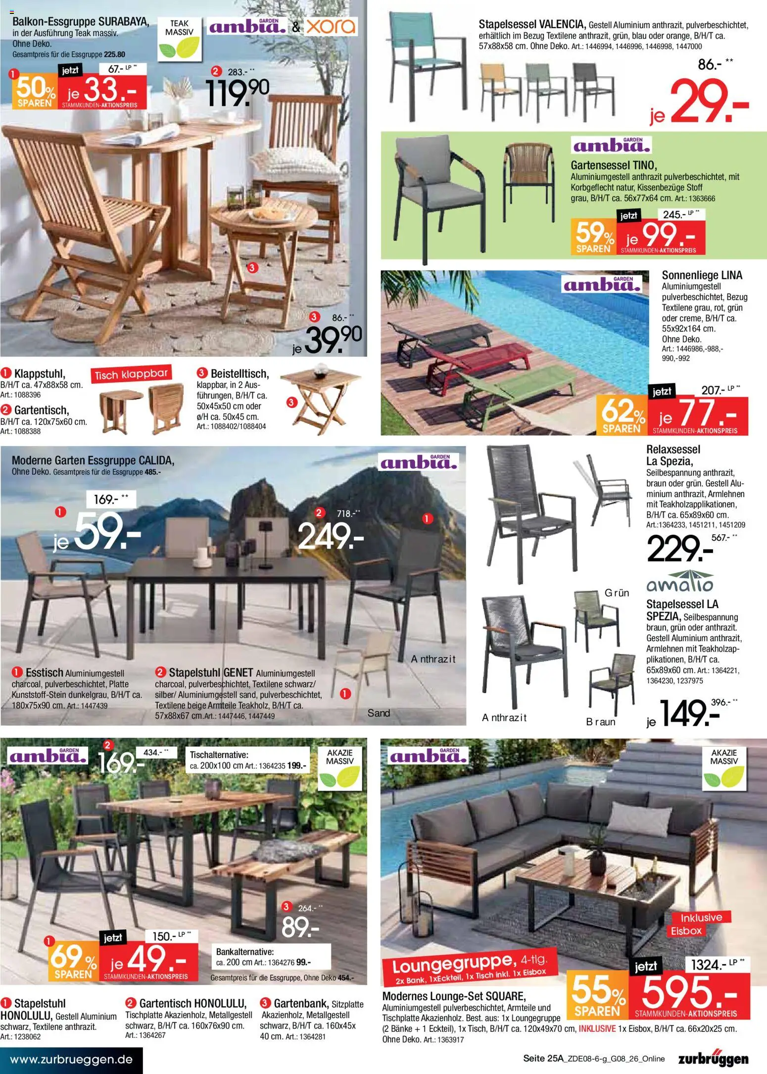 Zurbrüggen Bonus sonder-tage – gültig ab 31.07.2026 | Seite: 55 | Produkte: Relaxsessel, Esstisch, Essgruppe, Tisch