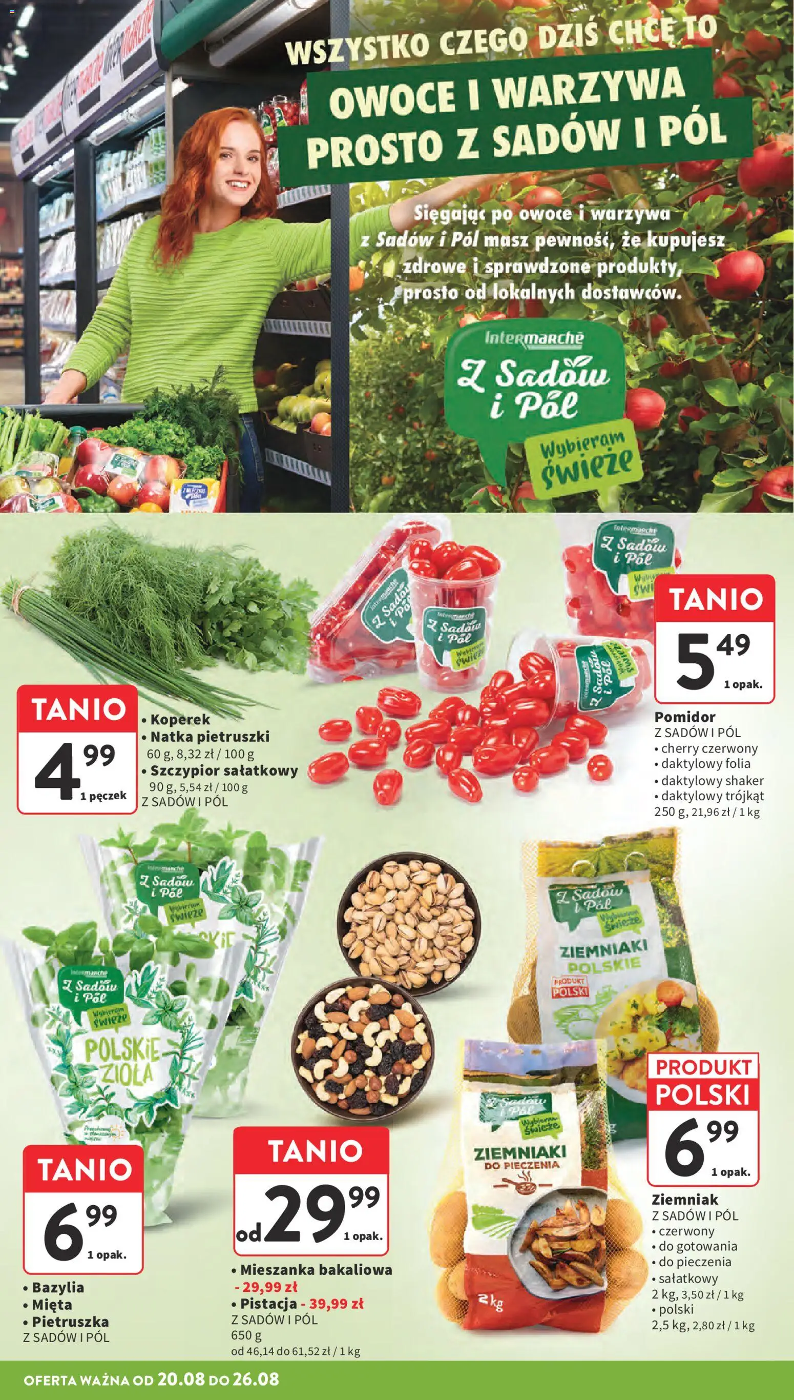Intermarche gazetka od 20.08.2026 | Strona: 14 | Produkty: Mieszanka bakaliowa, Mięta, Natka pietruszki, Ziemniaki