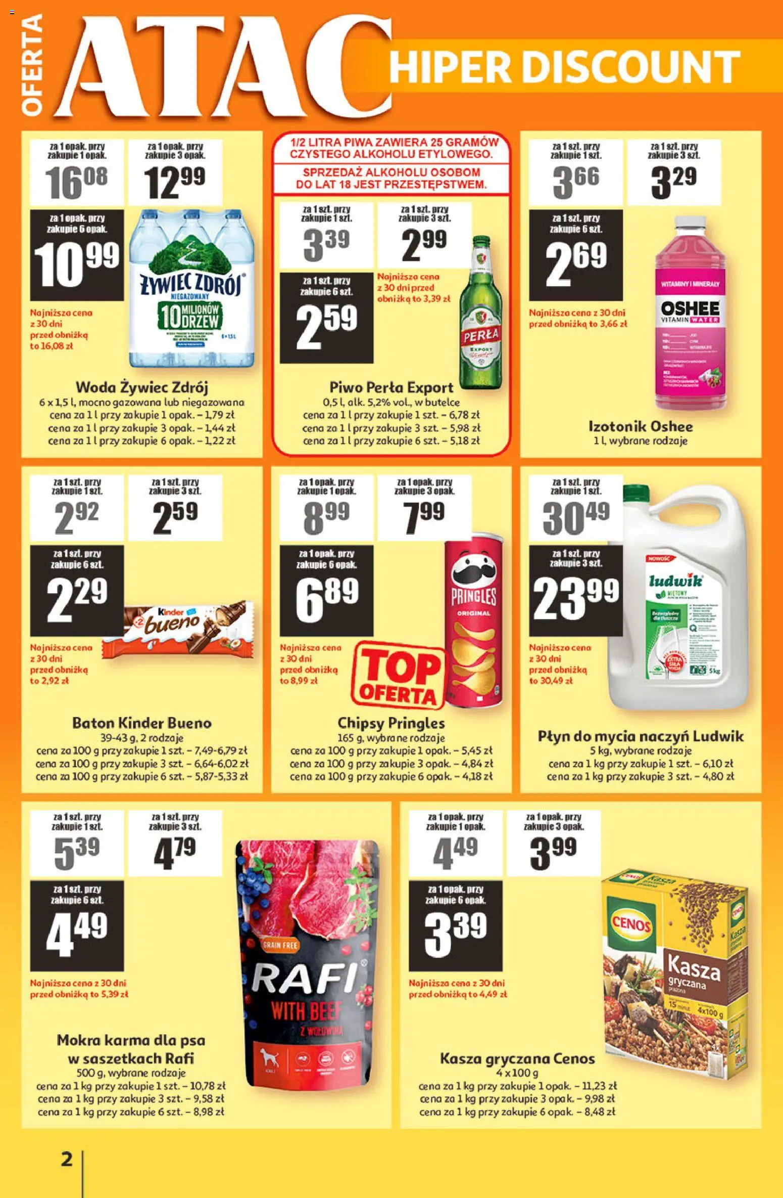 Auchan gazetka - ATAC Hiper Discount od 21.05.2026 | Strona: 2 | Produkty: Chipsy, Kasza, Wołowina, Płyn do mycia naczyń