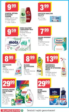 Pogląd oferty "Spar gazetka - Eurospar" - ważna od 09.09.2026 | Strona: 14 | Produkty: Meglio, Papier toaletowy, Płyn do szyb, Odżywka