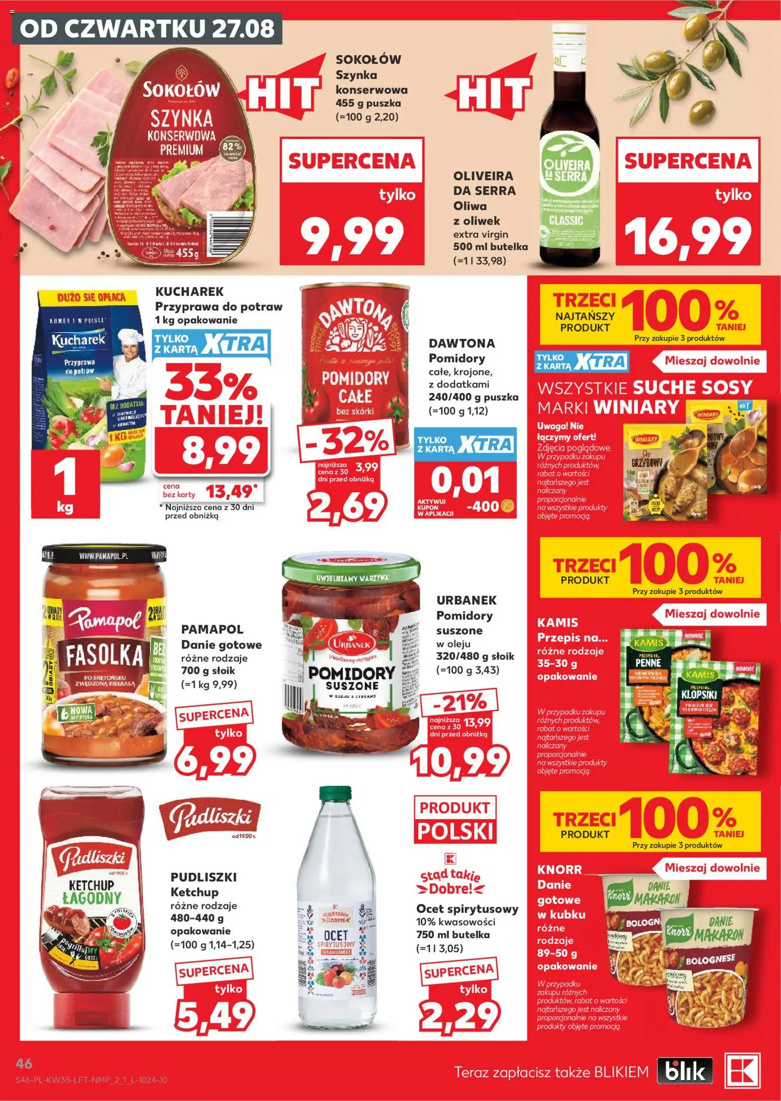 Kaufland Polsko leták - Jest fresz od 27.08.2026 | Strana: 46 | Produkty: Penne, Ocet, Knorr, Karty