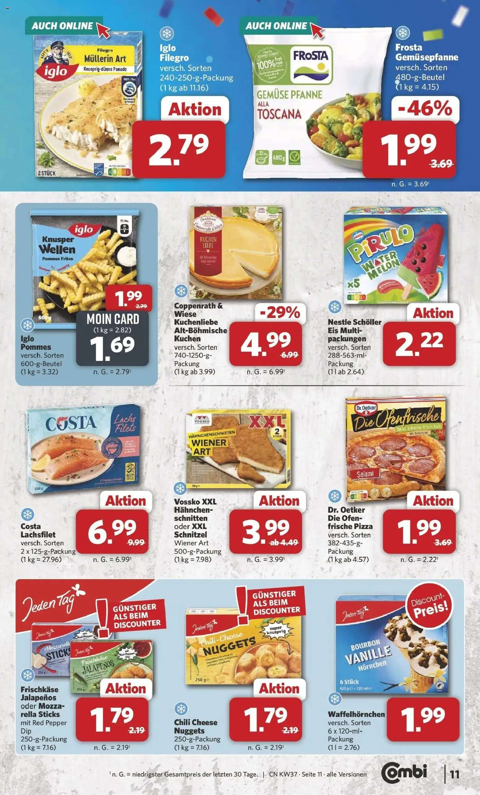 Combi Prospekt Apen – gültig ab 07.09.2026 | Seite: 11 | Produkte: Ofen, Schnitzel, Frosta, Vanille
