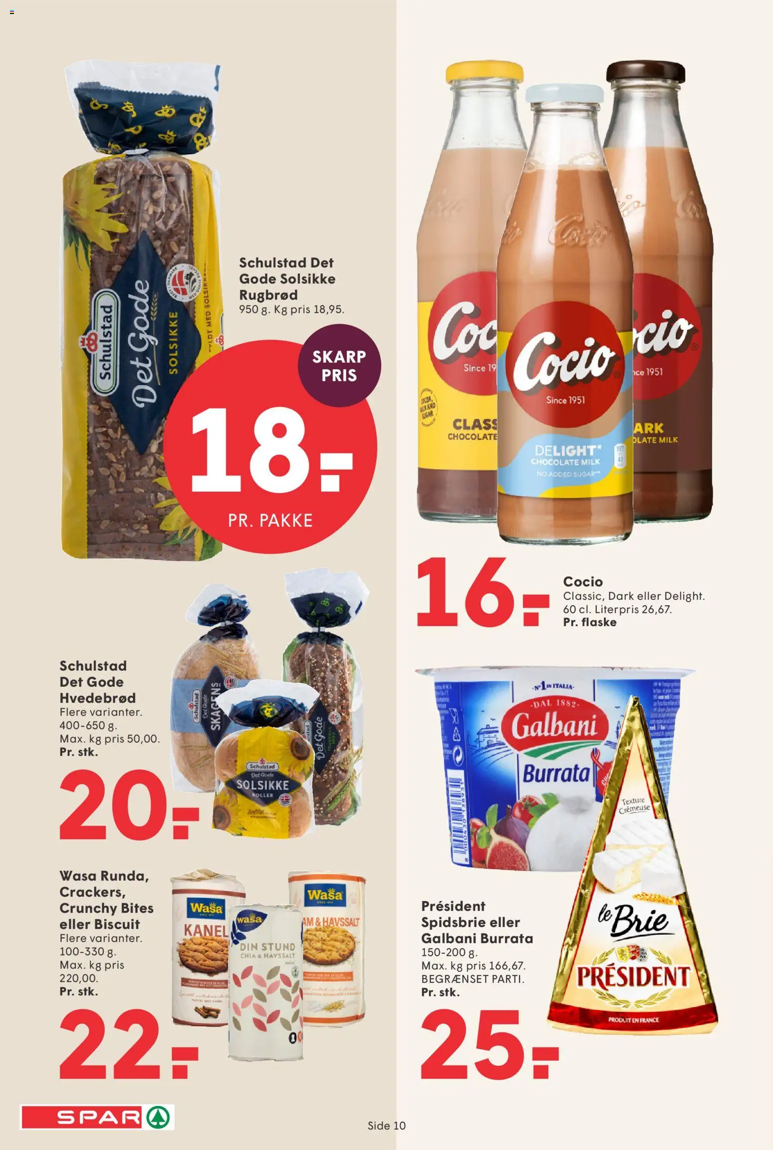 Spar tilbudsavis – gyldig fra 16/10/2026 | Side: 10 | Produkter: Kanel, Rugbrød, Burrata