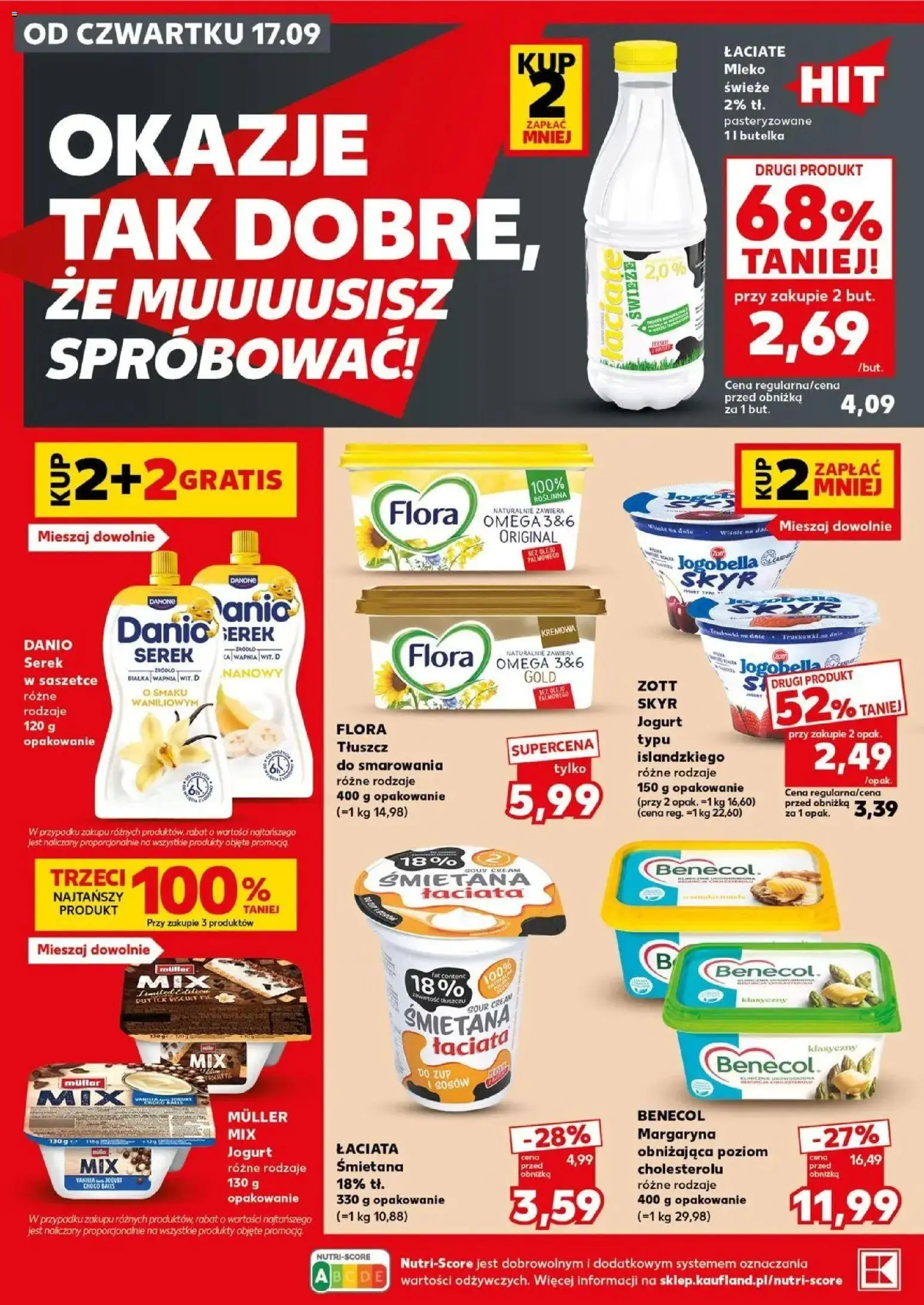 Kaufland gazetka - Super sobota od 19.09.2026 - od jutra PDF | Strona: 16 | Produkty: Serek, Jogurt typu islandzkiego, Śmietana, Mleko świeże
