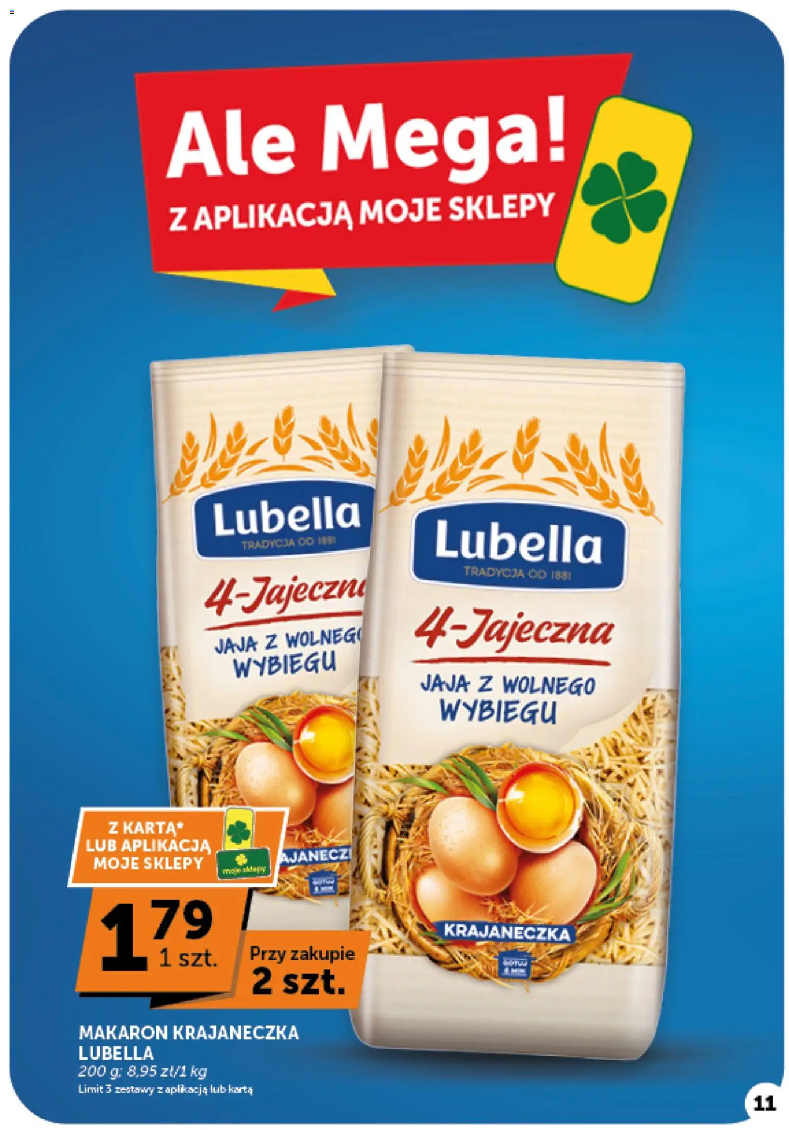 Groszek gazetka od 08.10.2026 | Strona: 11 | Produkty: Karta, Makaron, Jaja
