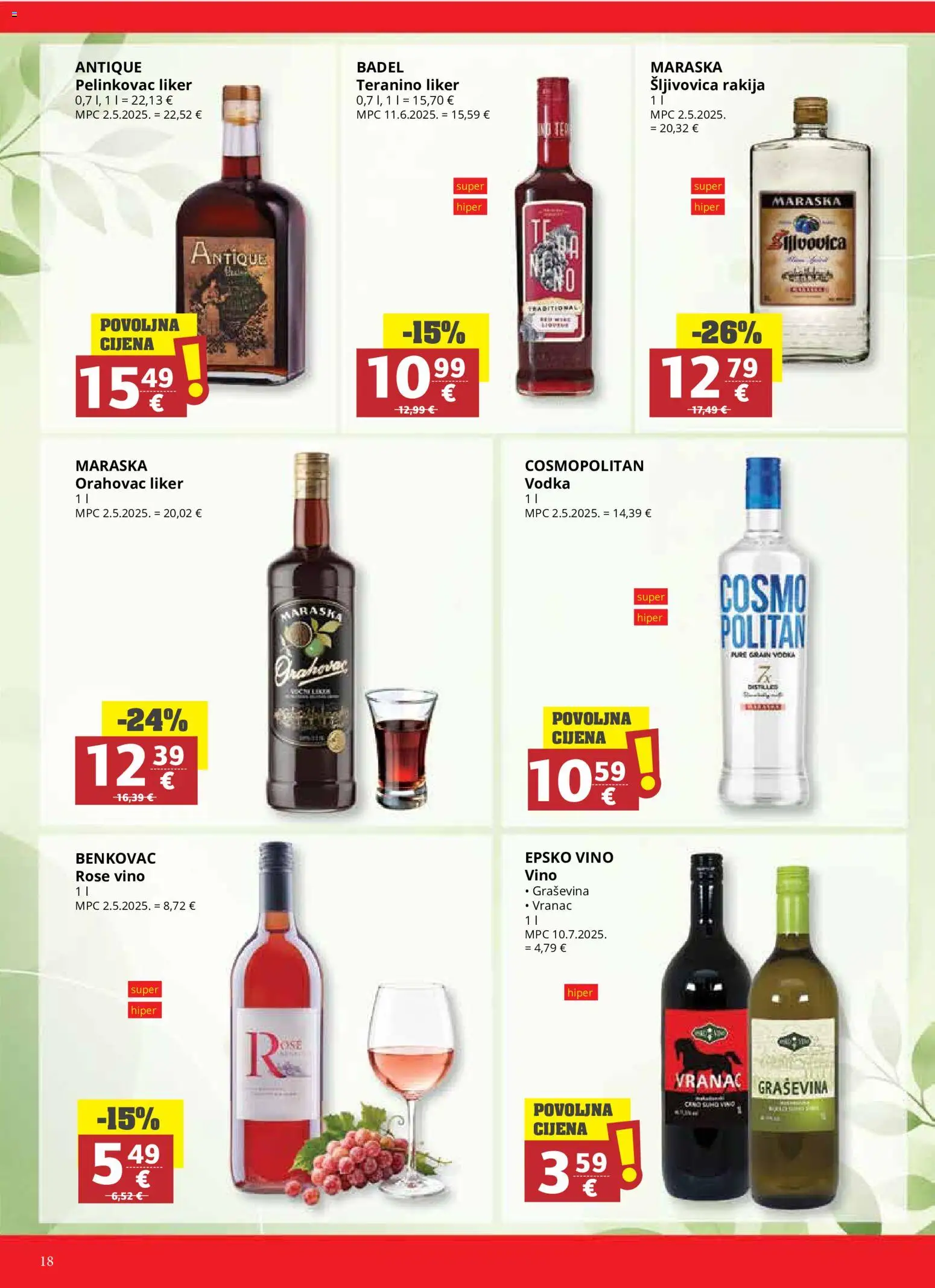 Ribola katalog | vrijedi od 14.10.2026 | Stranica: 18 | Proizvodi: Šljivovica, Vino, Rose vino, Badel
