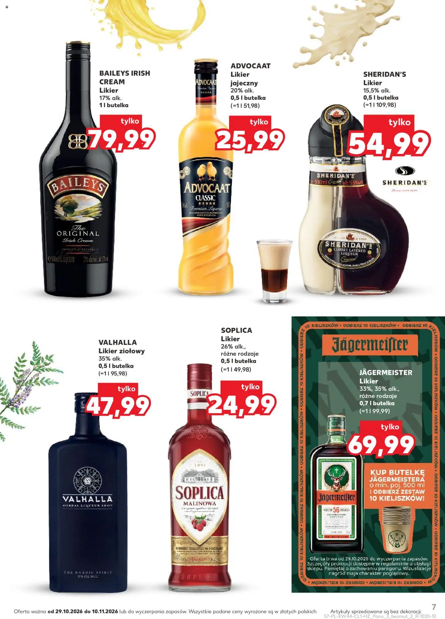 Kaufland Polsko leták - Barek od 29.10.2026 | Strana: 7 | Produkty: Jägermeister, Sheridan's, Baileys