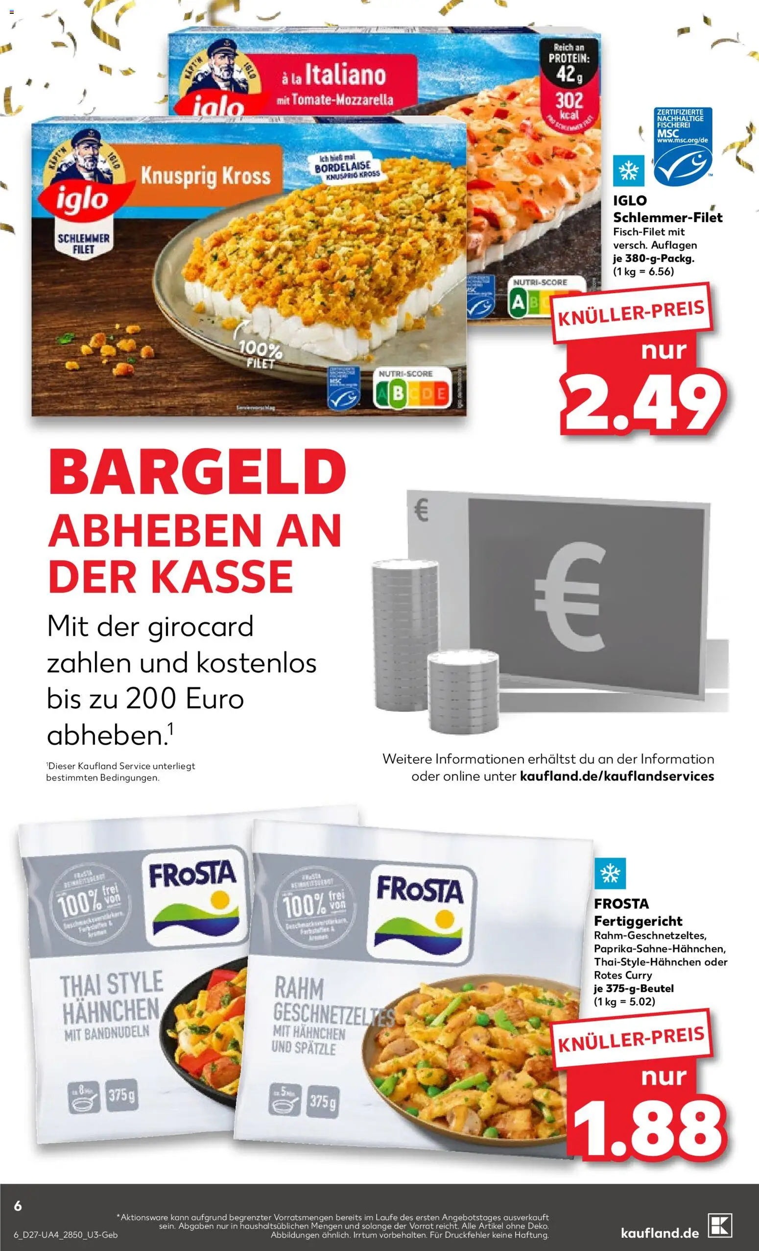 Kaufland Prospekt Potsdam – gültig ab 02.07.2026 | Seite: 6 | Produkte: Hahnchen, Iglo, Frosta, Iglo schlemmerfilet