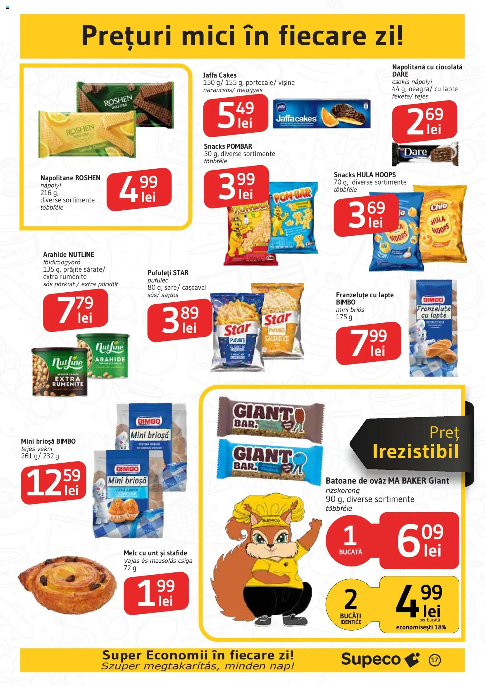 Noul catalog Supeco – valabil de la 20.08.2026 | Pagină: 17 | Produse: Cașcaval, Napolitane, Unt, Stafide
