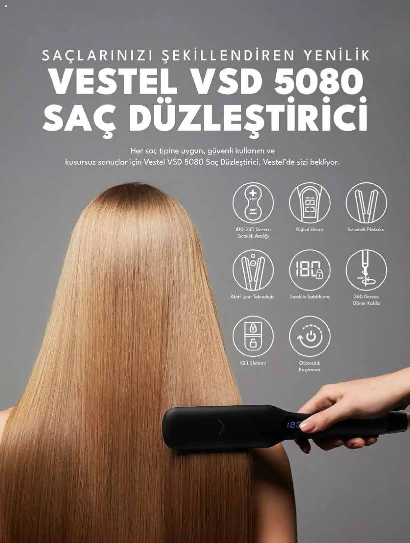 Vestel - Küçük Ev Aletleri - 01 Ağustos 2026 tarihinden itibaren geçerlidir | Sayfa: 10 | Ürünler: Saç düzleştirici, Döner, Kablo