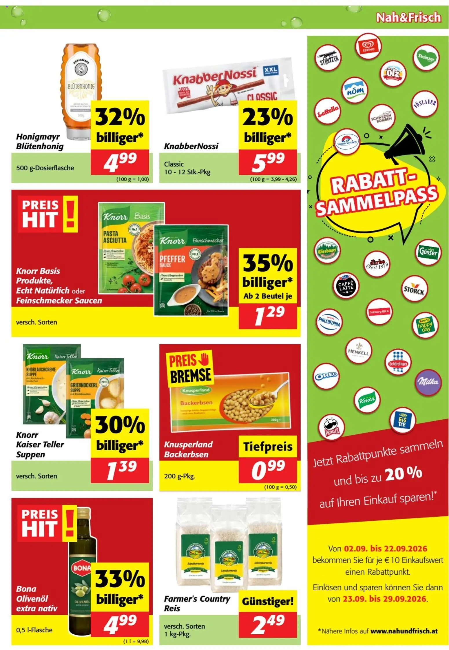 Nah und Frisch Flugblatt gültig ab 26.08.2026 | Seite: 5 | Produkte: Pasta, Pfeffer, Milch, Reis