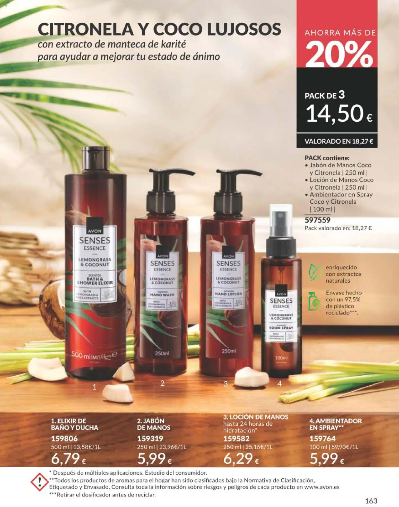 Catálogo AVON campaña 8 │ válido desde el 01/08/2026 | Página: 163 | Productos: Jabón, Manteca, Coco, Baño