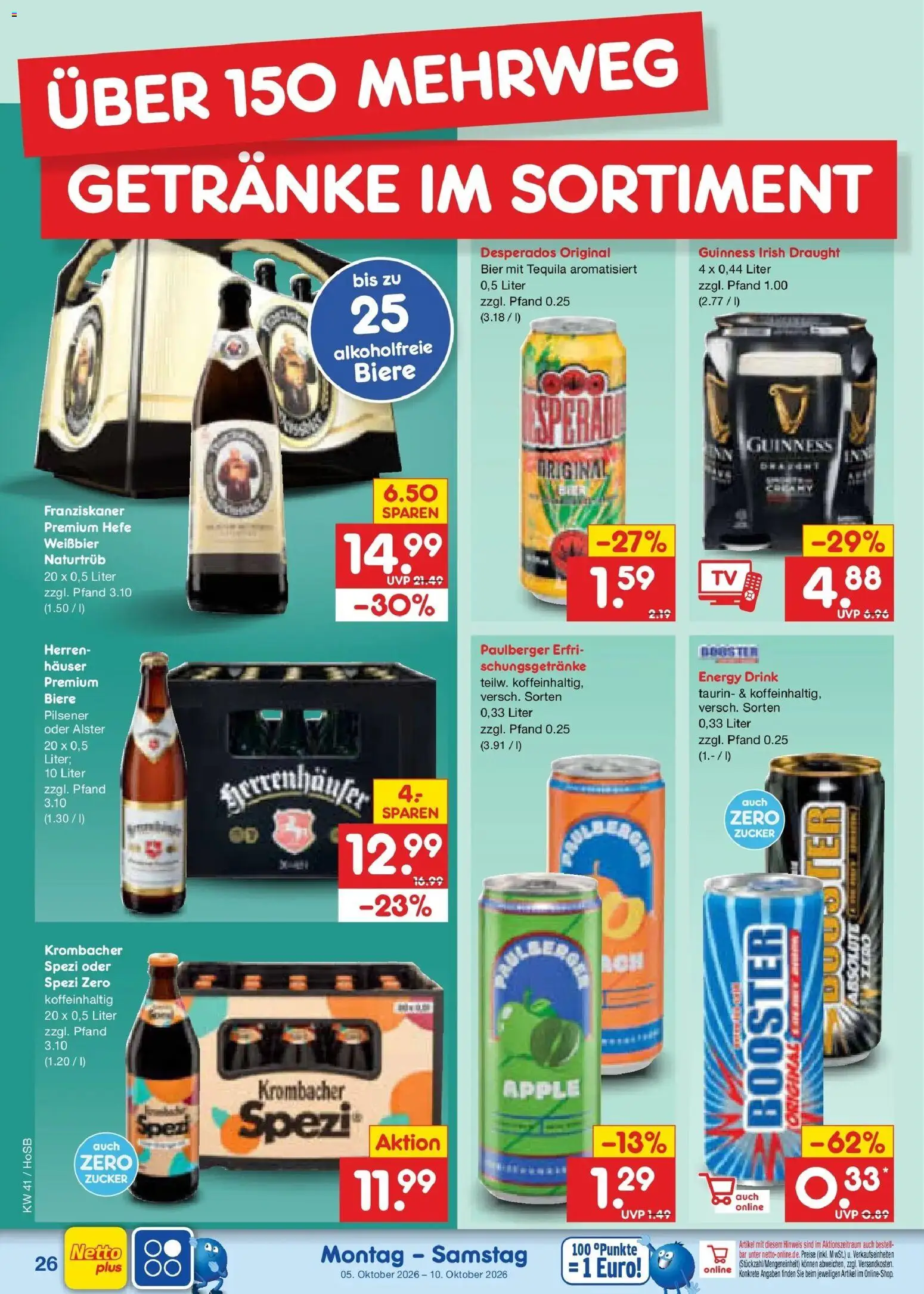 Netto Marken-Discount Prospekt Hannover – gültig ab 05.10.2026 | Seite: 30 | Produkte: Bier, Apple, Tequila, Zucker