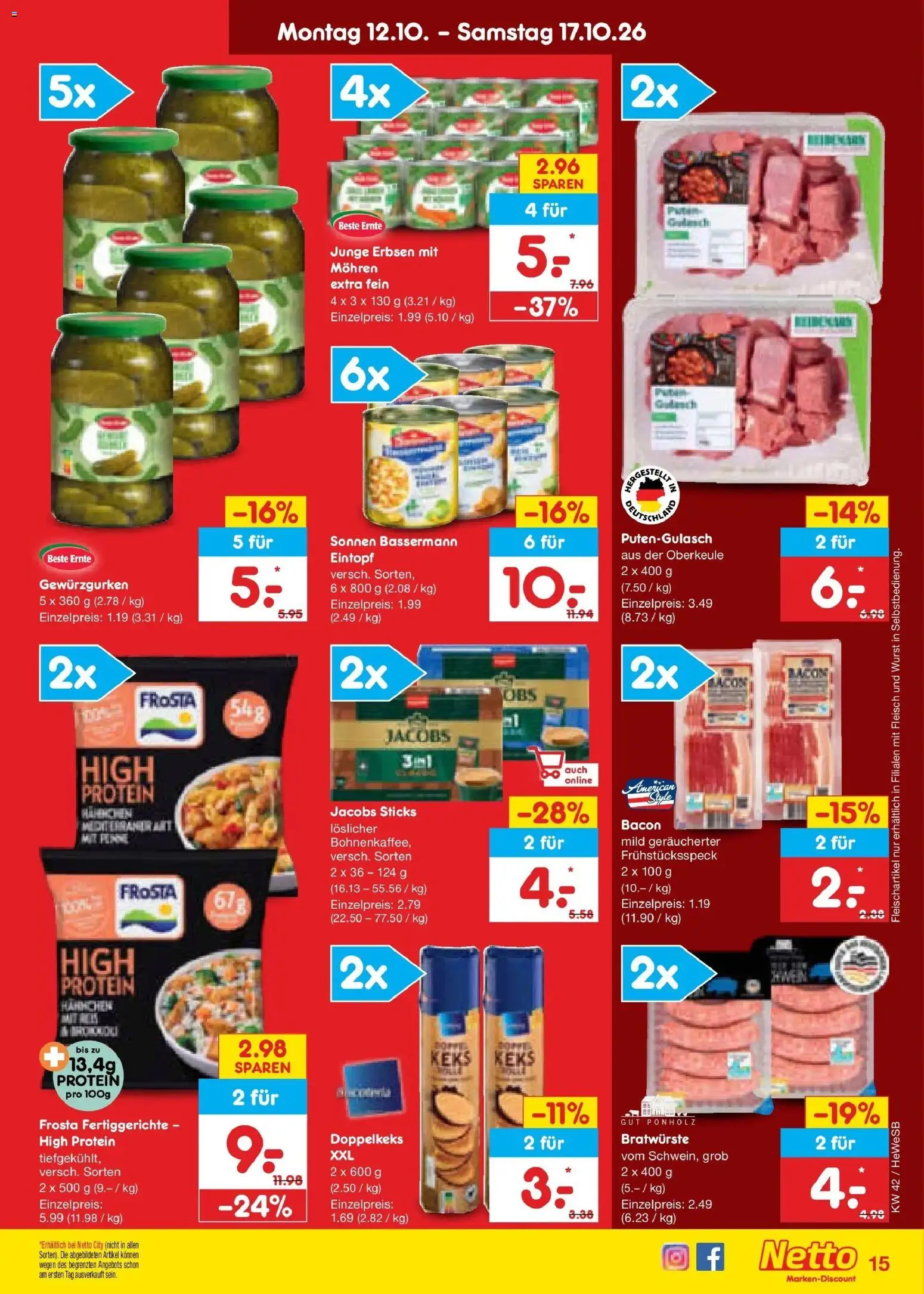 Netto Marken-Discount Prospekt Hamburg (ab 12.10.2026) » Angebote | Seite: 17 | Produkte: Frosta, Mohren, Fertiggerichte, Fleisch