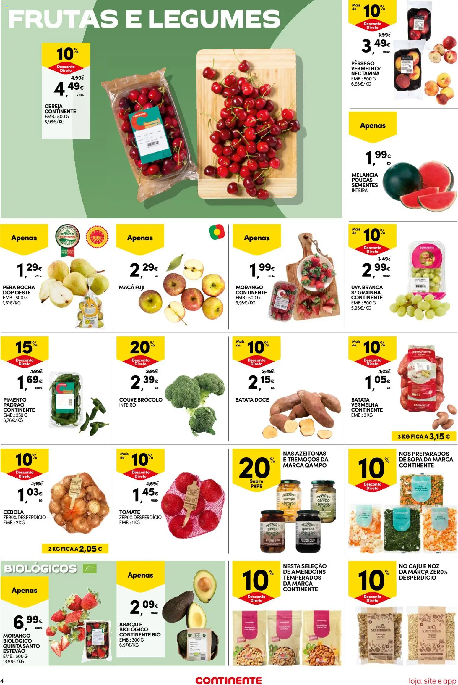 Continente Semanal Continente Bom Dia │ válido de 05.05.2026 | Página: 4 | Produtos: Cebola, Abacate, Tomate, Melancia