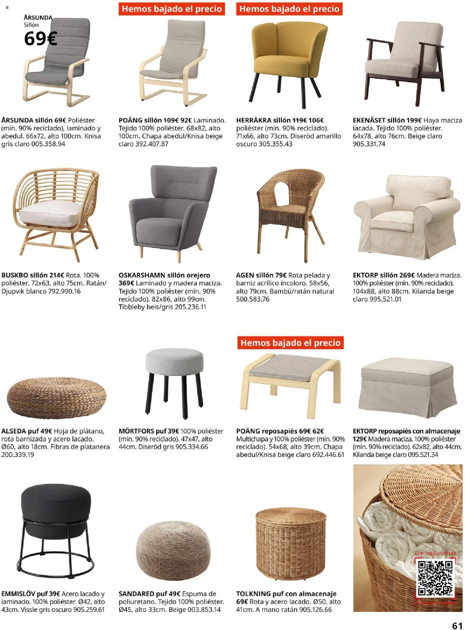 IKEA - Salones │ válido desde el 04/02/2026 | Página: 61 | Productos: Reposapiés, Espuma, Almacenaje, Sillón