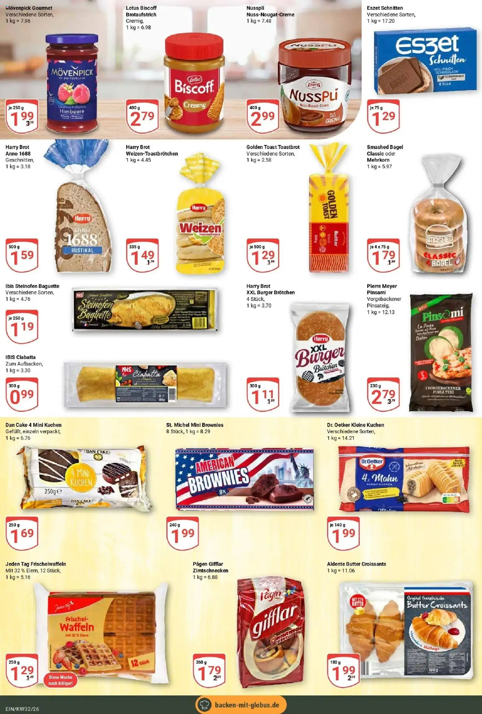Globus Prospekt Homburg-Einöd (ab 03.08.2026) » Angebote online | Seite: 17 | Produkte: Toastbrot, Burger, Waffeln, Kuchen