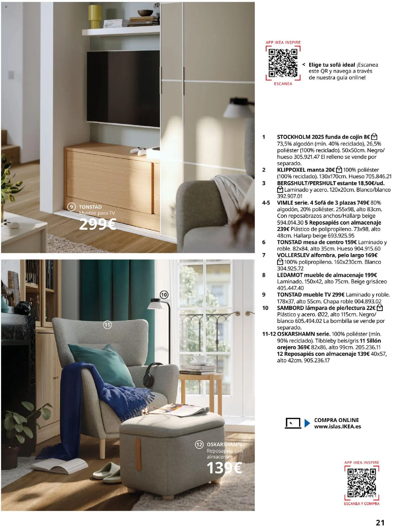 IKEA - Salones │ válido desde el 04/02/2026 | Página: 21 | Productos: Manta, Almacenaje, Estante, Lámpara