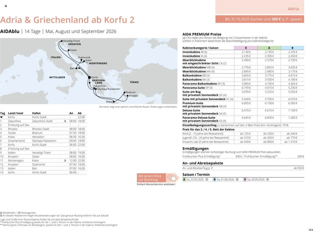 Aida Sommer 2026 – gültig ab 01.03.2026 | Seite: 183 | Produkte: Bett