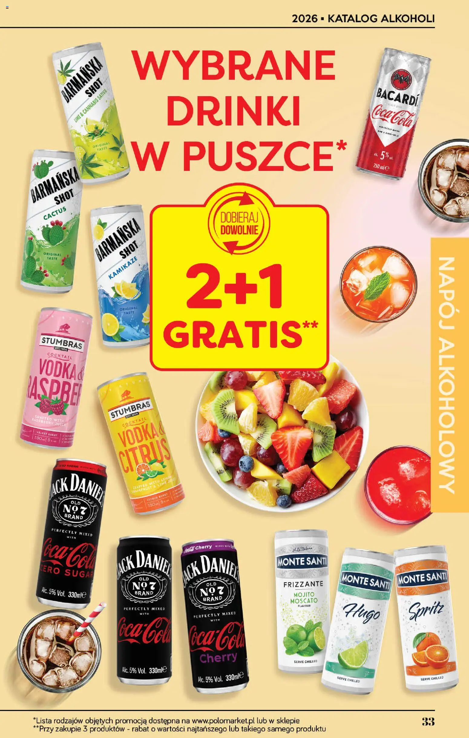 POLOmarket katalog - Alkoholi od 10.09.2026 | Strona: 33 | Produkty: Mojito, Bacardi, Monte Santi, Vodka