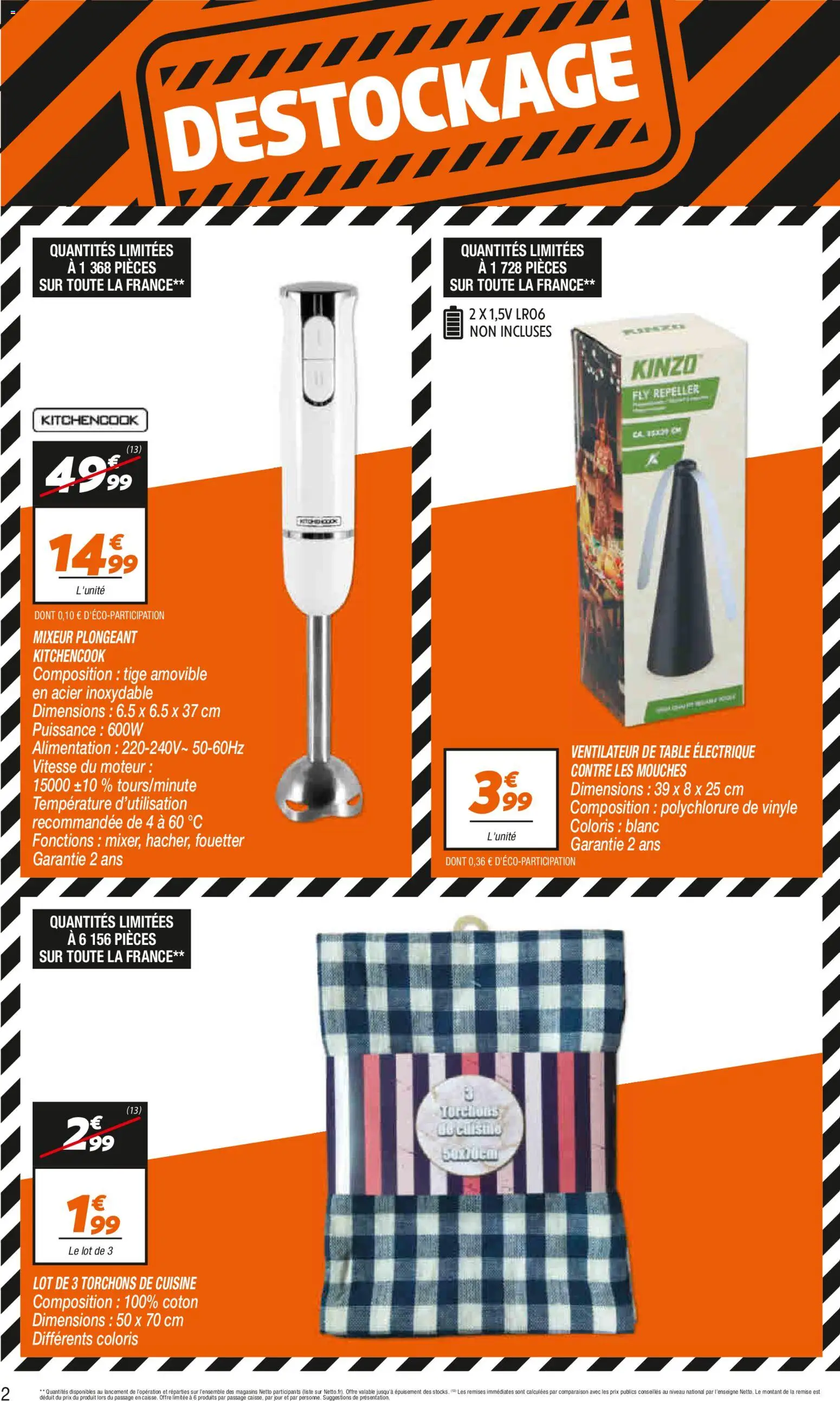 {H1} | Page: 2 | Produits: Mixeur plongeant, Ventilateur, Coton, Table