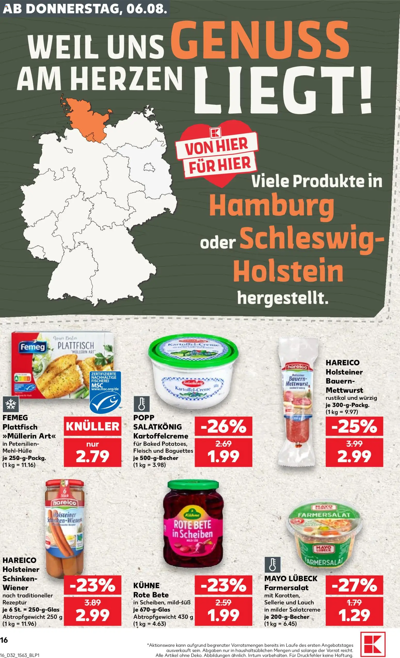 Kaufland Prospekt Hamburg – gültig ab 06.08.2026 | Seite: 16 | Produkte: Schinken, Fleisch