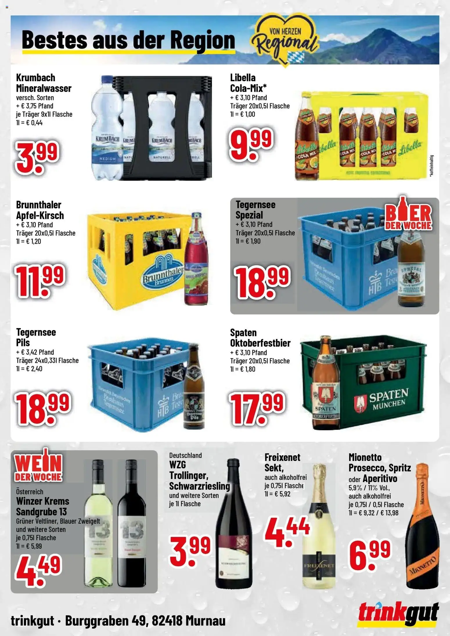 Trinkgut Prospekt Murnau (ab 24.08.2026) » Angebote online | Seite: 4 | Produkte: Freixenet, Pils, Mineralwasser, Wein